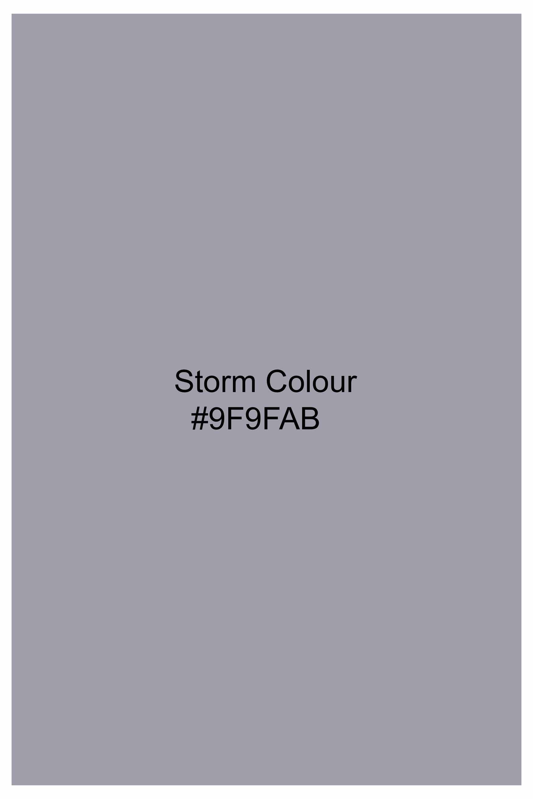 Storm Gray Subtle Sheen Super Soft Premium Cotton Mandarin Shirt
