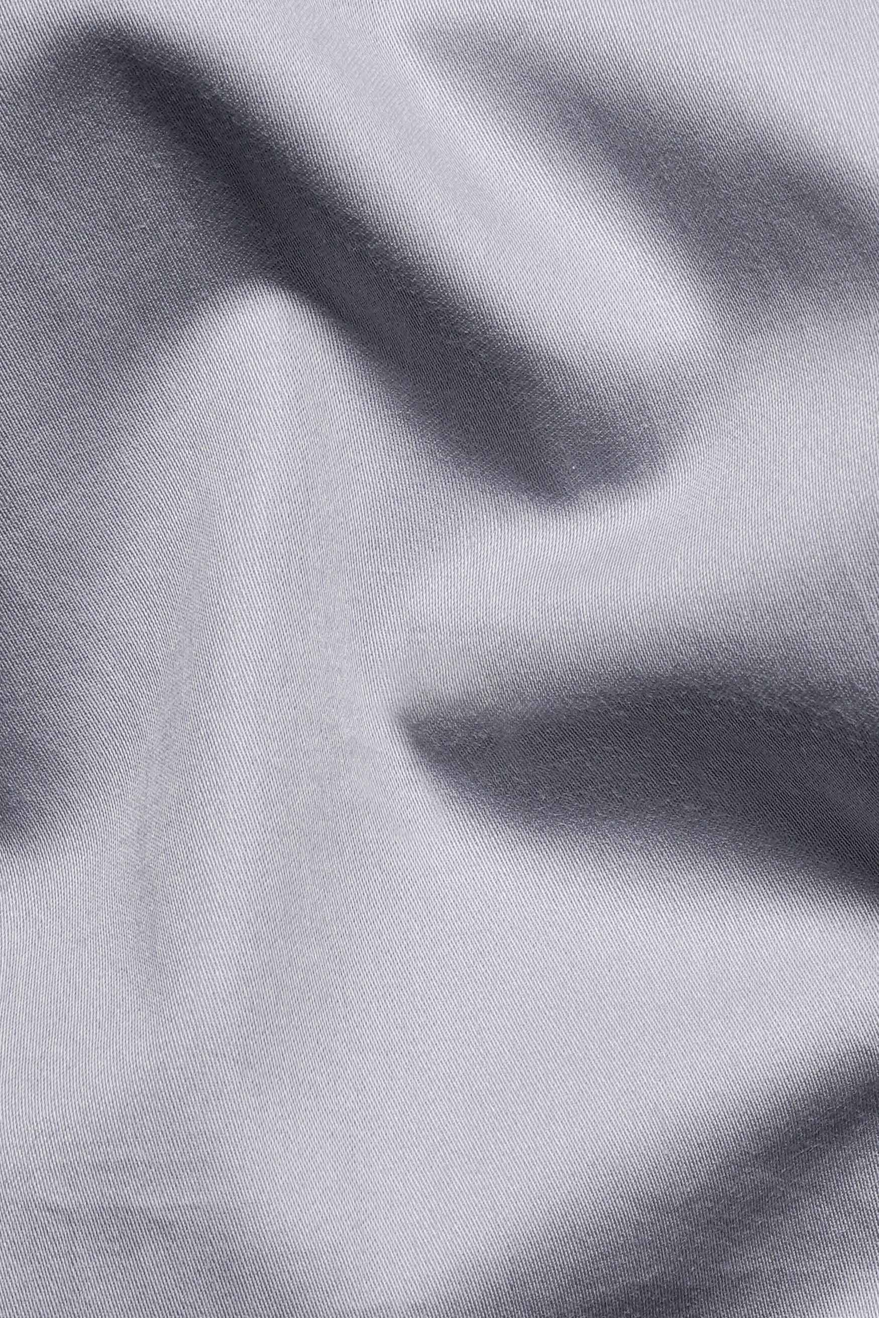 Storm Gray Subtle Sheen Super Soft Premium Cotton Mandarin Shirt