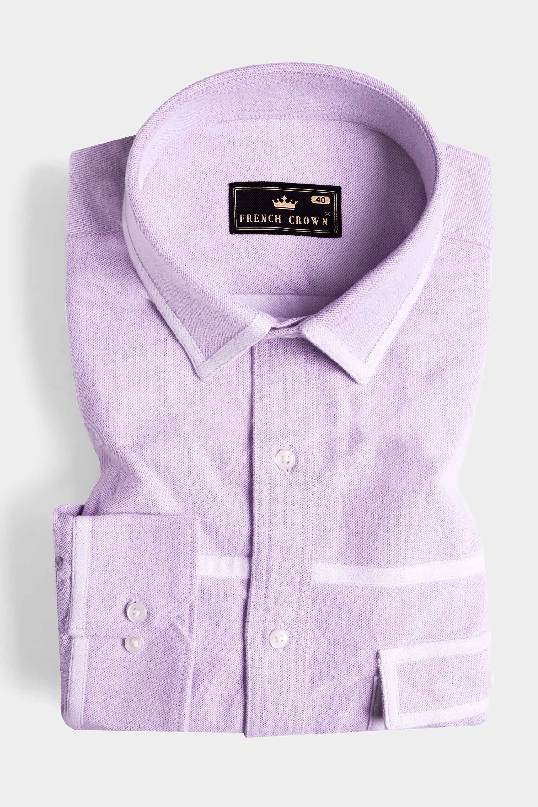 Wisteria Purple with White Border Flannel Shirt
