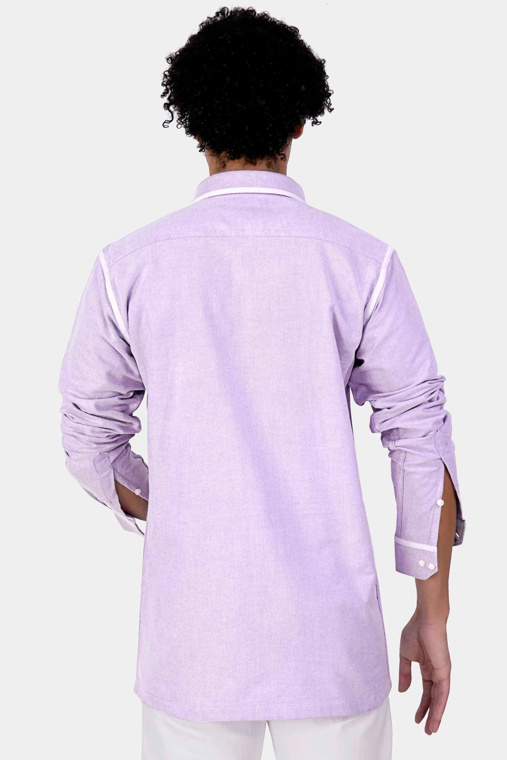 Wisteria Purple with White Border Flannel Shirt