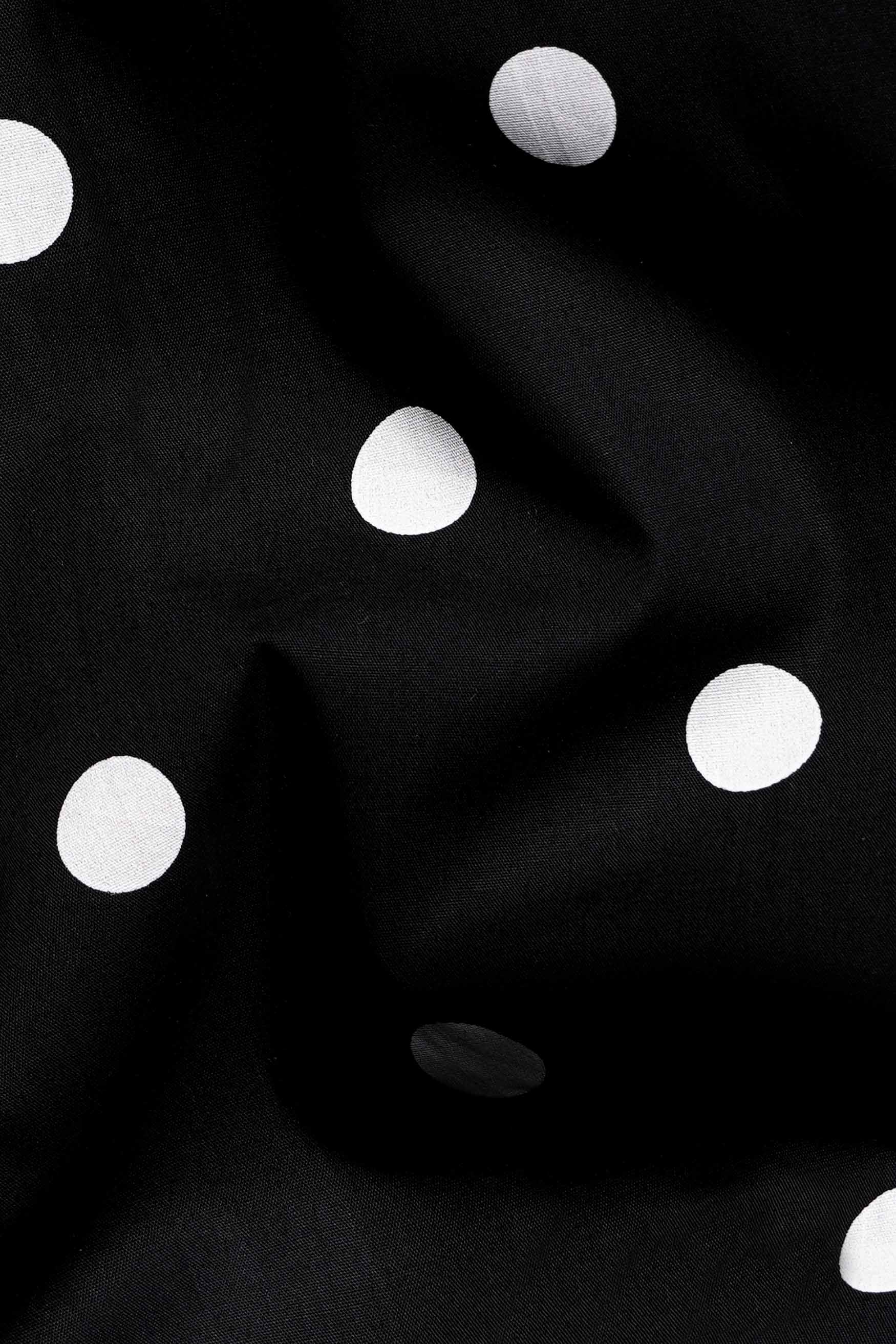 Jade Black and White Polka Dots Premium Cotton Shirt
