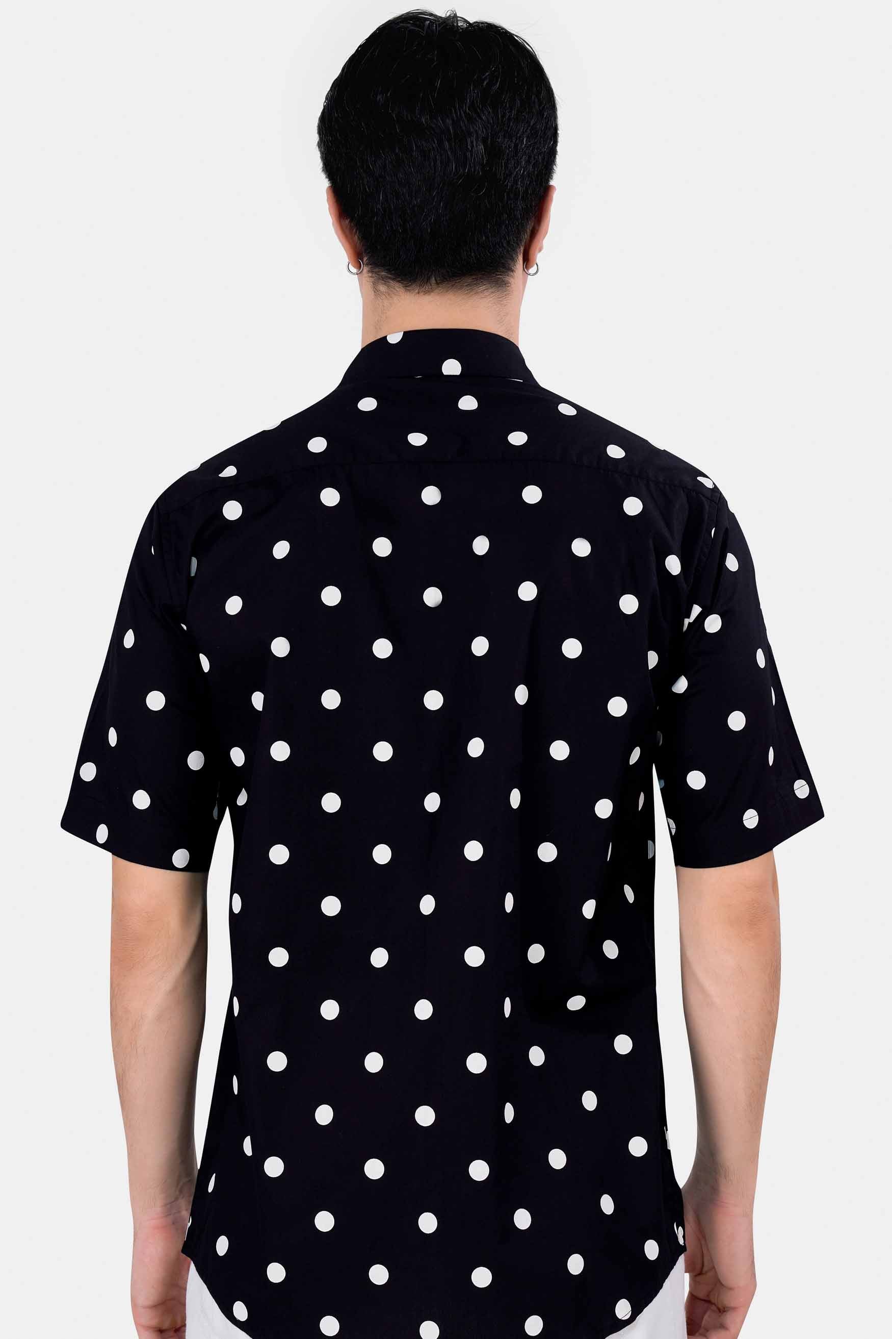 Jade Black and White Polka Dots Premium Cotton Shirt