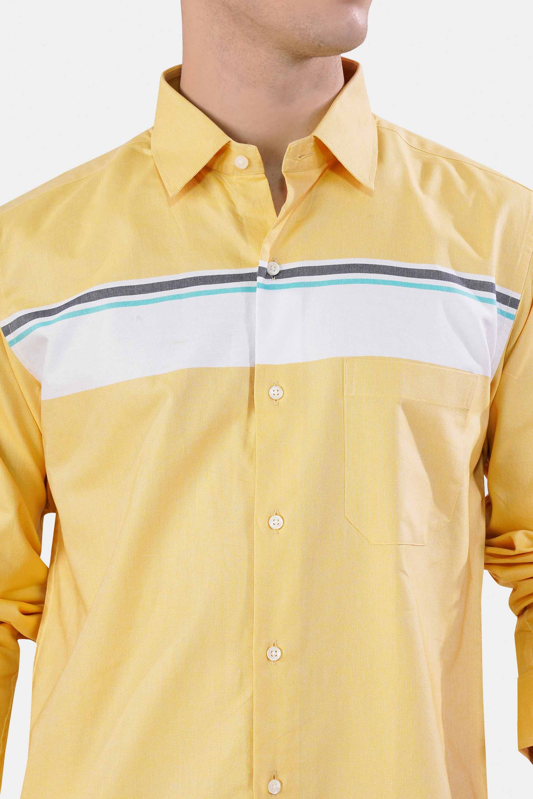 Flax Yellow with Bright White Royal Oxford Shirt