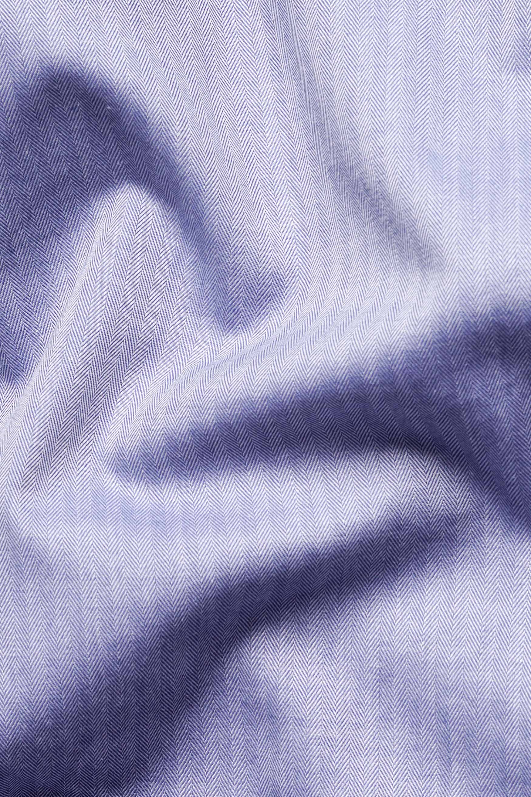 Chetwode Blue Subtle Striped Herringbone Shirt