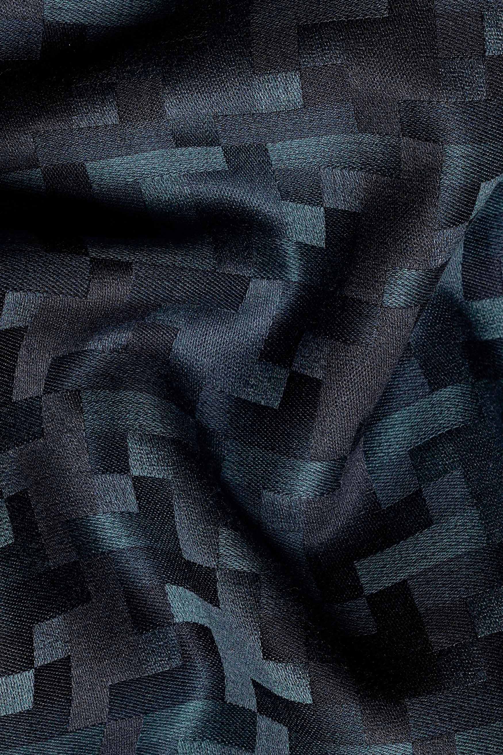 Lead Gray and Gravel Brown Dobby Textured Premium Giza Cotton Shirt