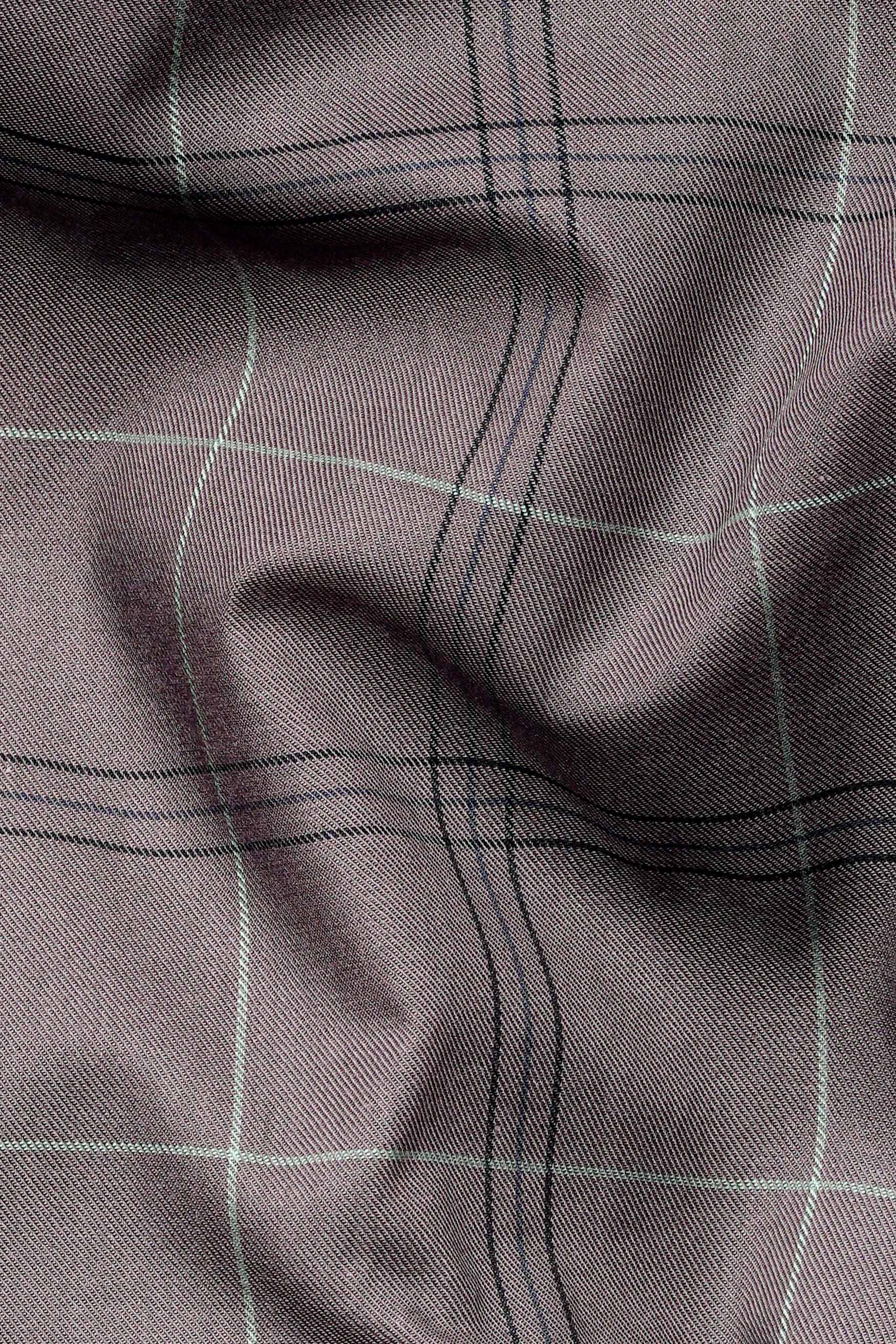 Wenge Brown and Black Twill Plaid Premium Cotton Shirt