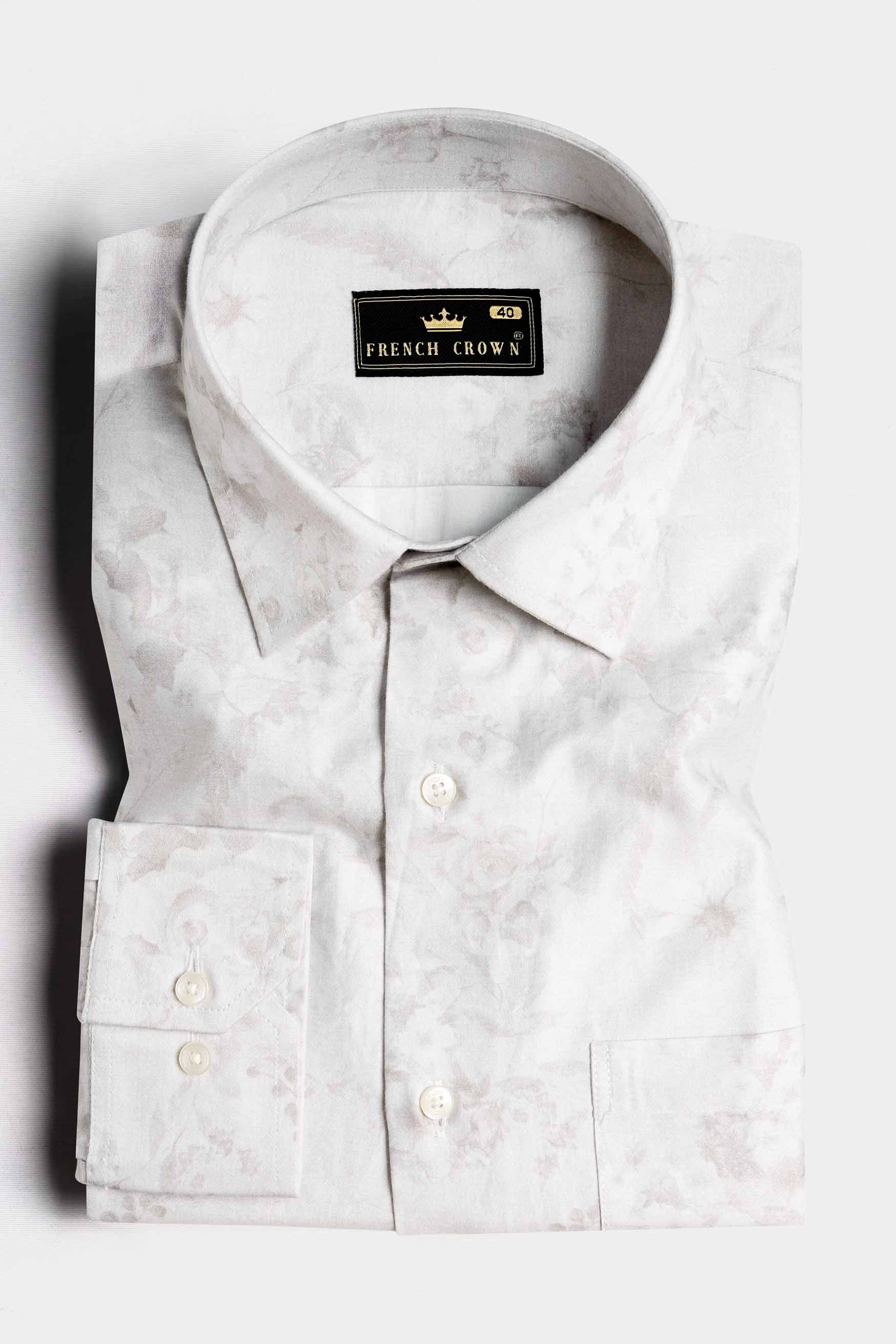 Nickel Gray and Taupe Brown Super Soft Premium Cotton Shirt