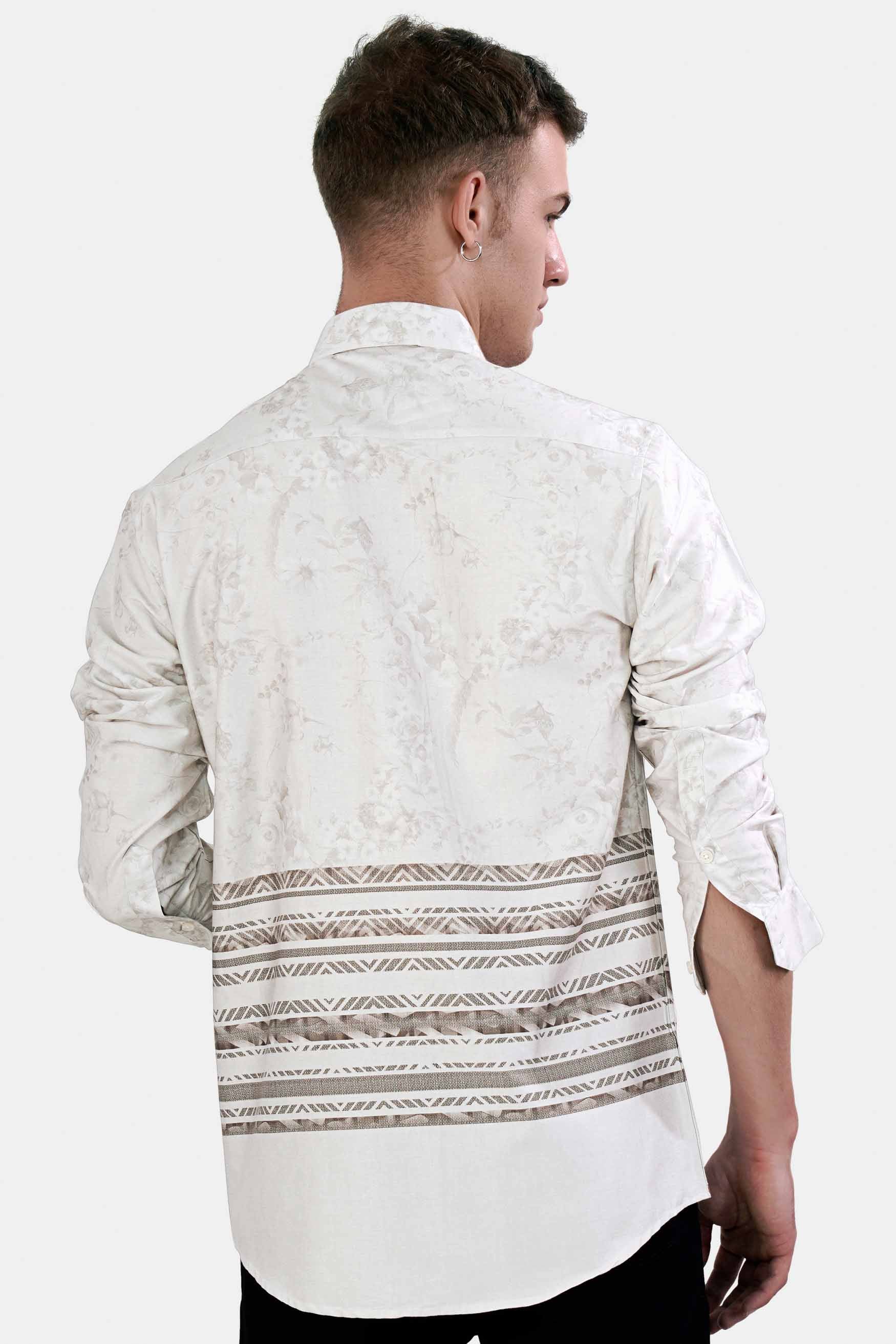 Nickel Gray and Taupe Brown Super Soft Premium Cotton Shirt