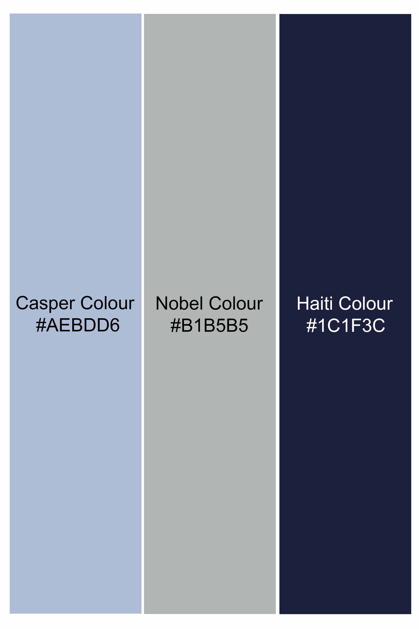 Casper Blue Printed Royal Oxford Shirt