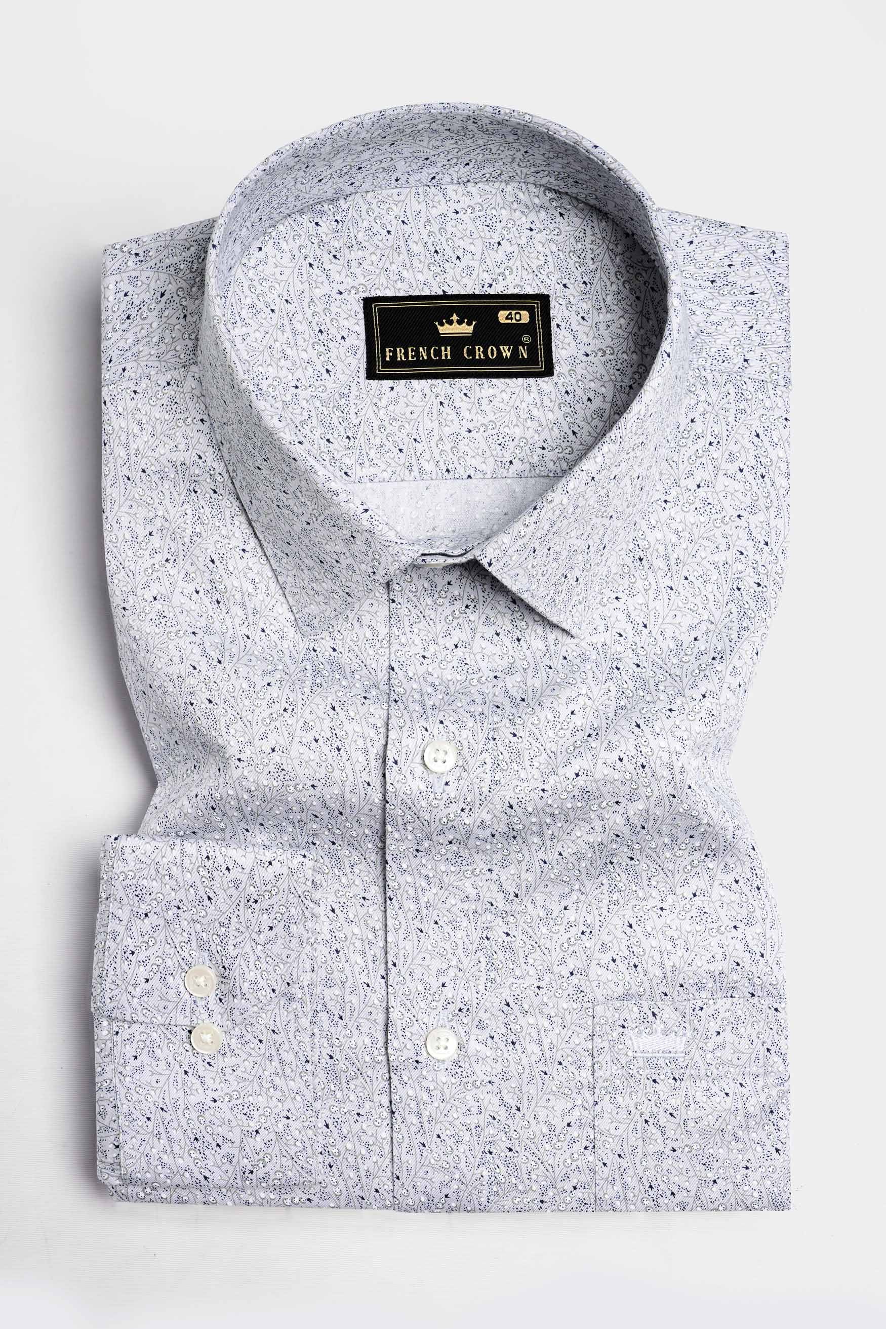Casper Blue Printed Royal Oxford Shirt