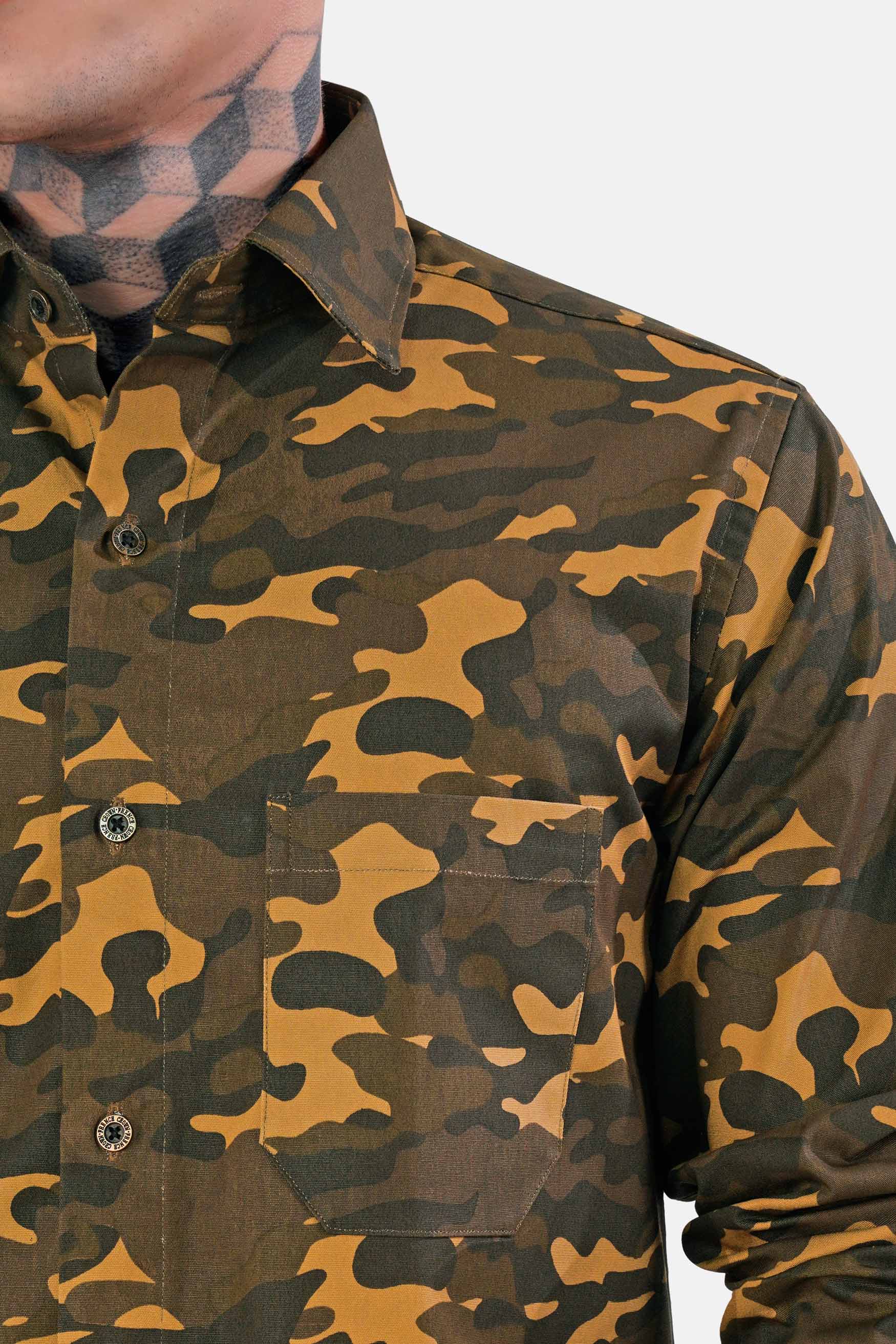 Alpine and Noir Brown Camouflage Royal Oxford Shirt