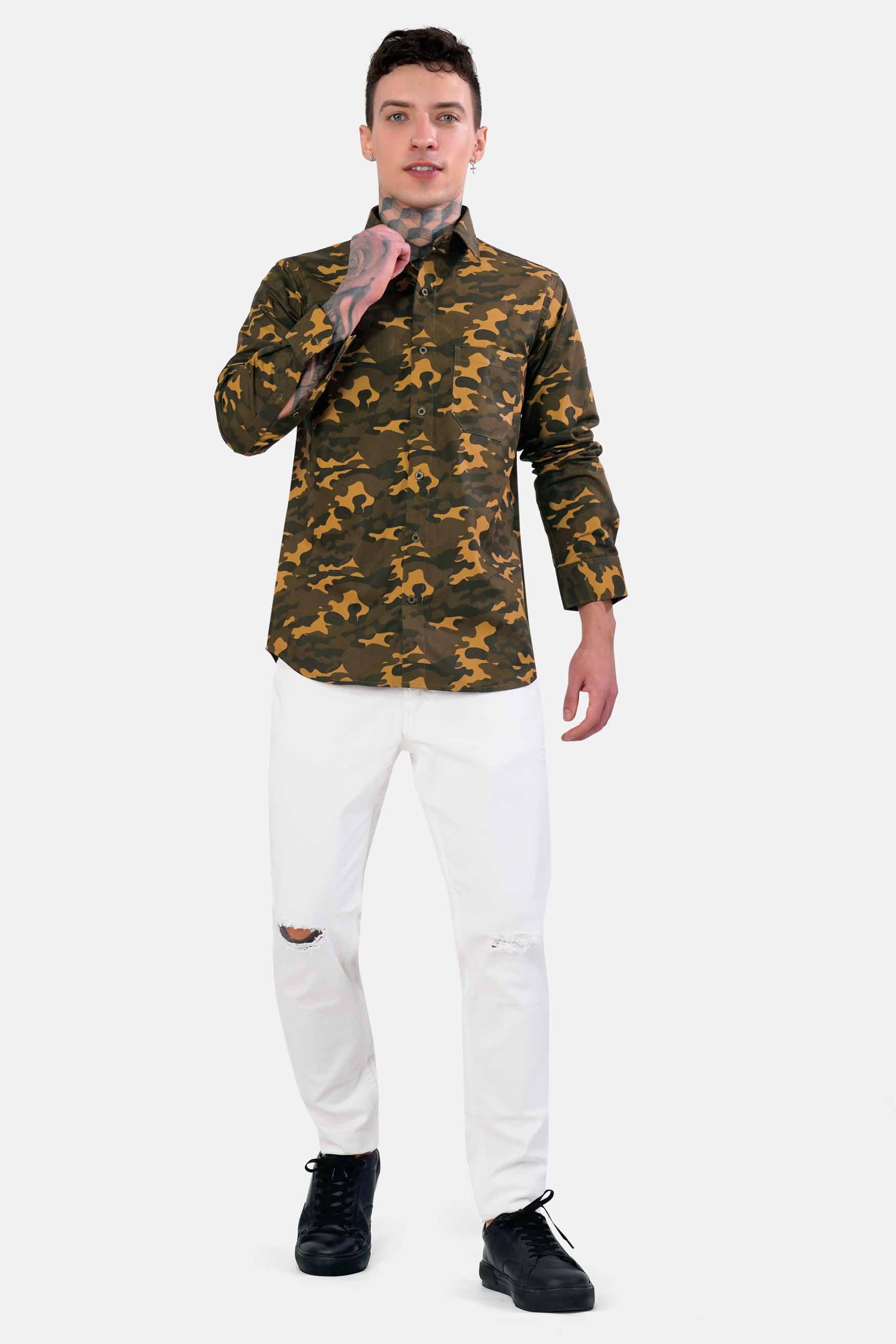 Alpine and Noir Brown Camouflage Royal Oxford Shirt