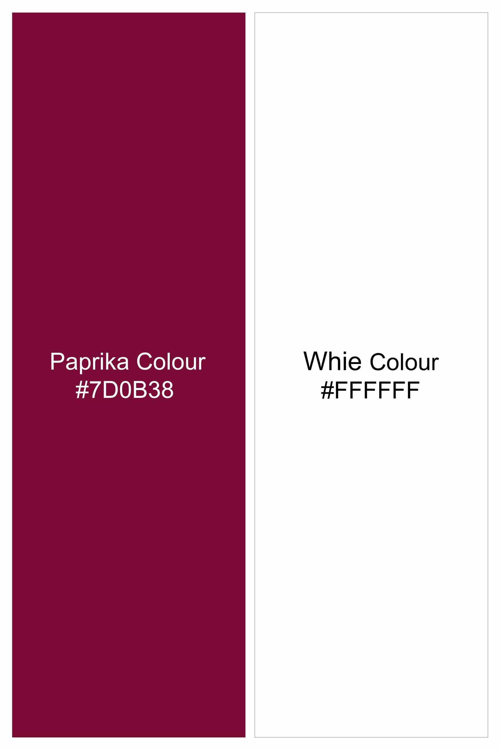 Paprika Maroon Dobby Textured Premium Giza Cotton Shirt