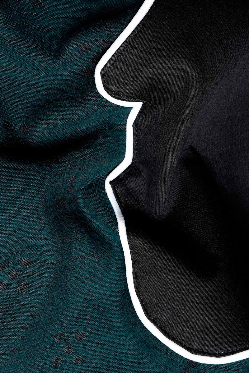 Timber Green and Black Face Like Pattern Dobby Textured Premium Giza Cotton Designer Shirt