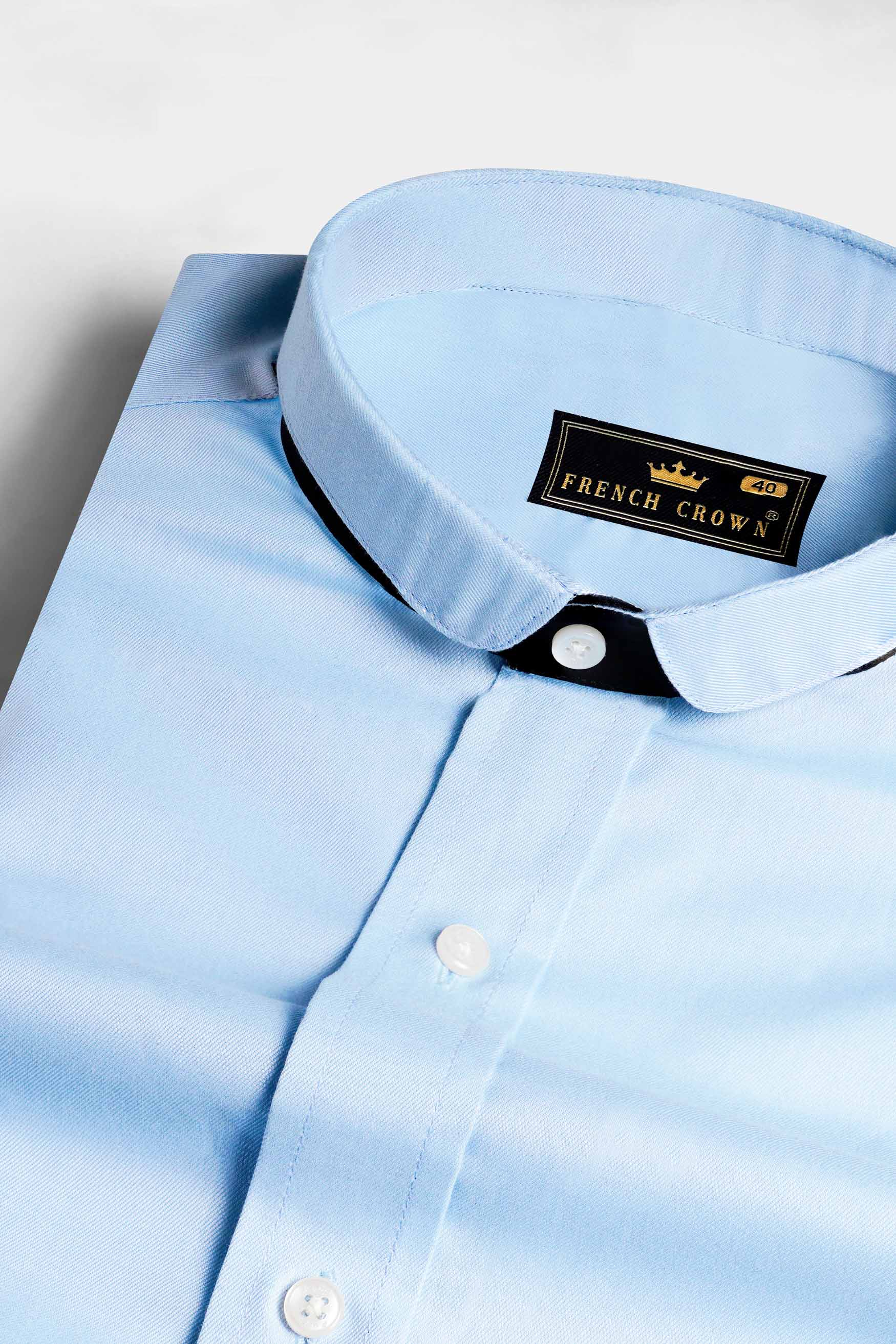 Glacier Blue Twill Premium Cotton Shirt