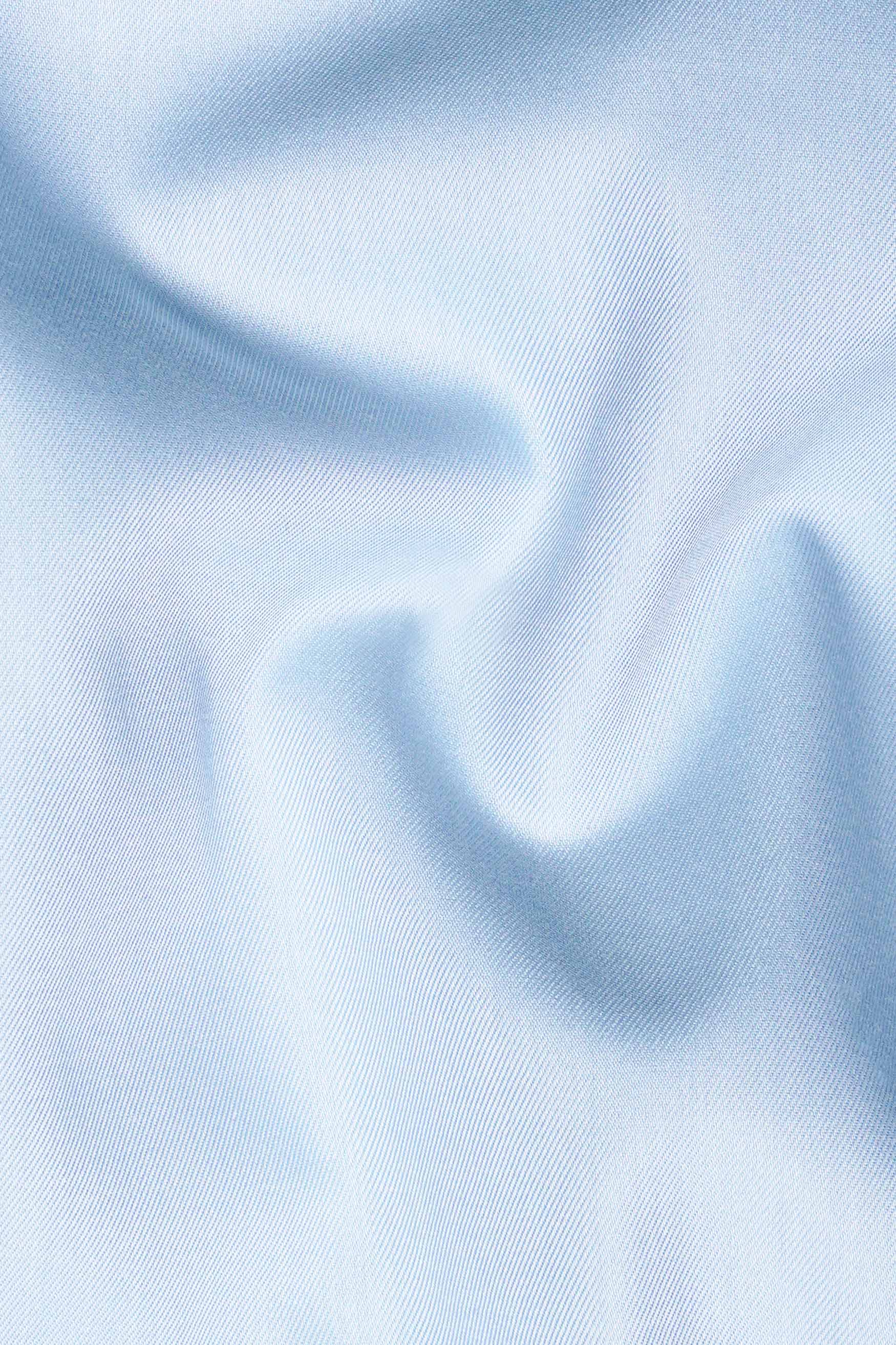 Glacier Blue Twill Premium Cotton Shirt