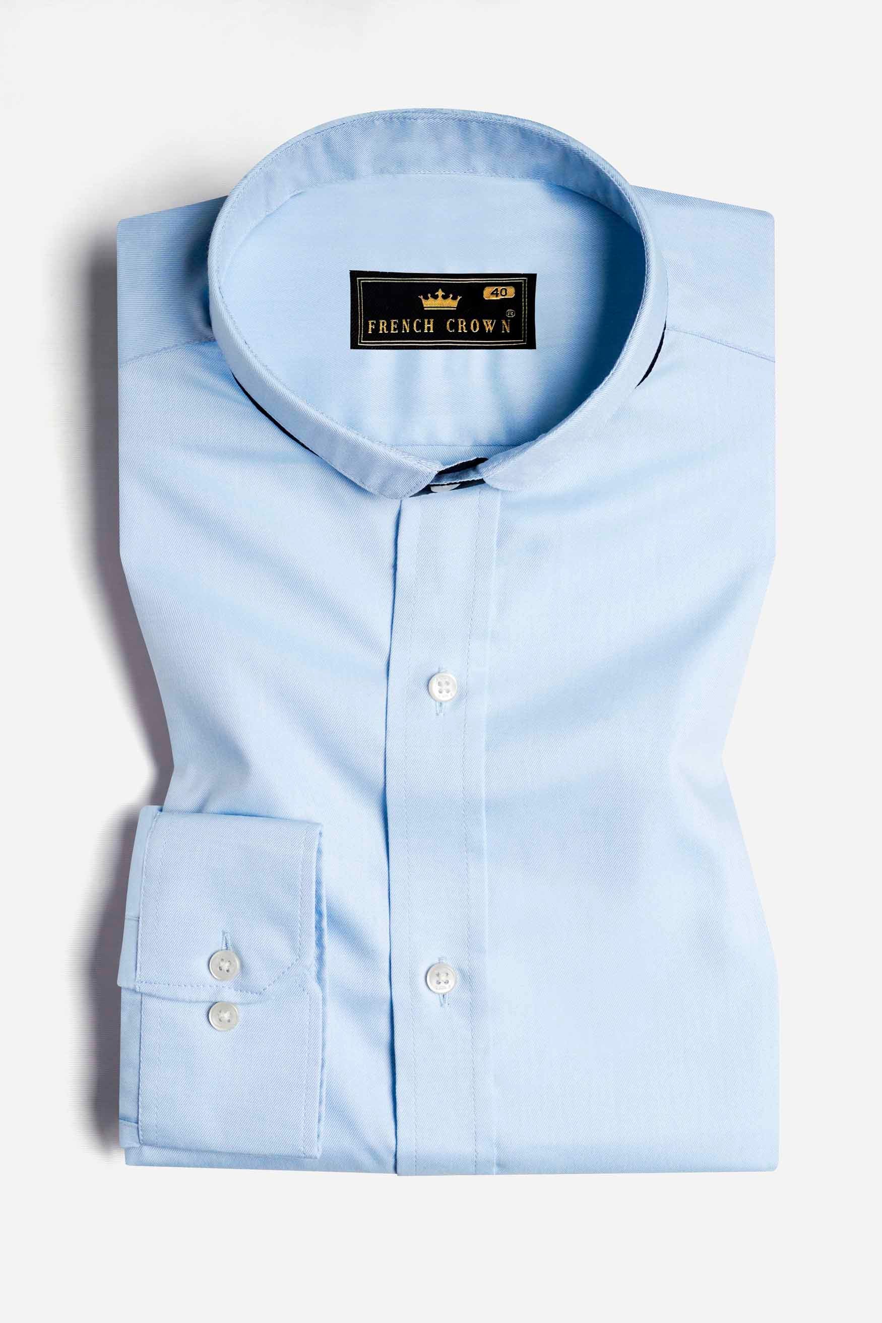 Glacier Blue Twill Premium Cotton Shirt