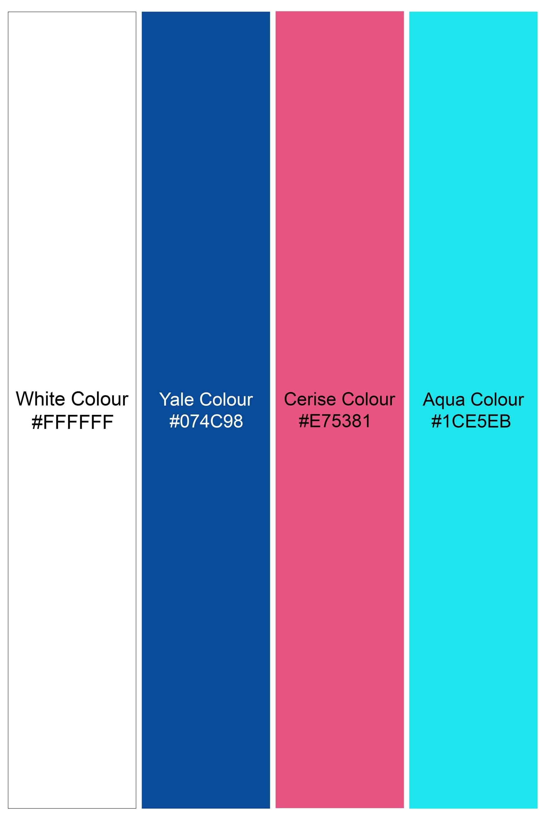 Bright White with Yale Blue and Cerise Pink Multicolour Striped Chambray Shirt