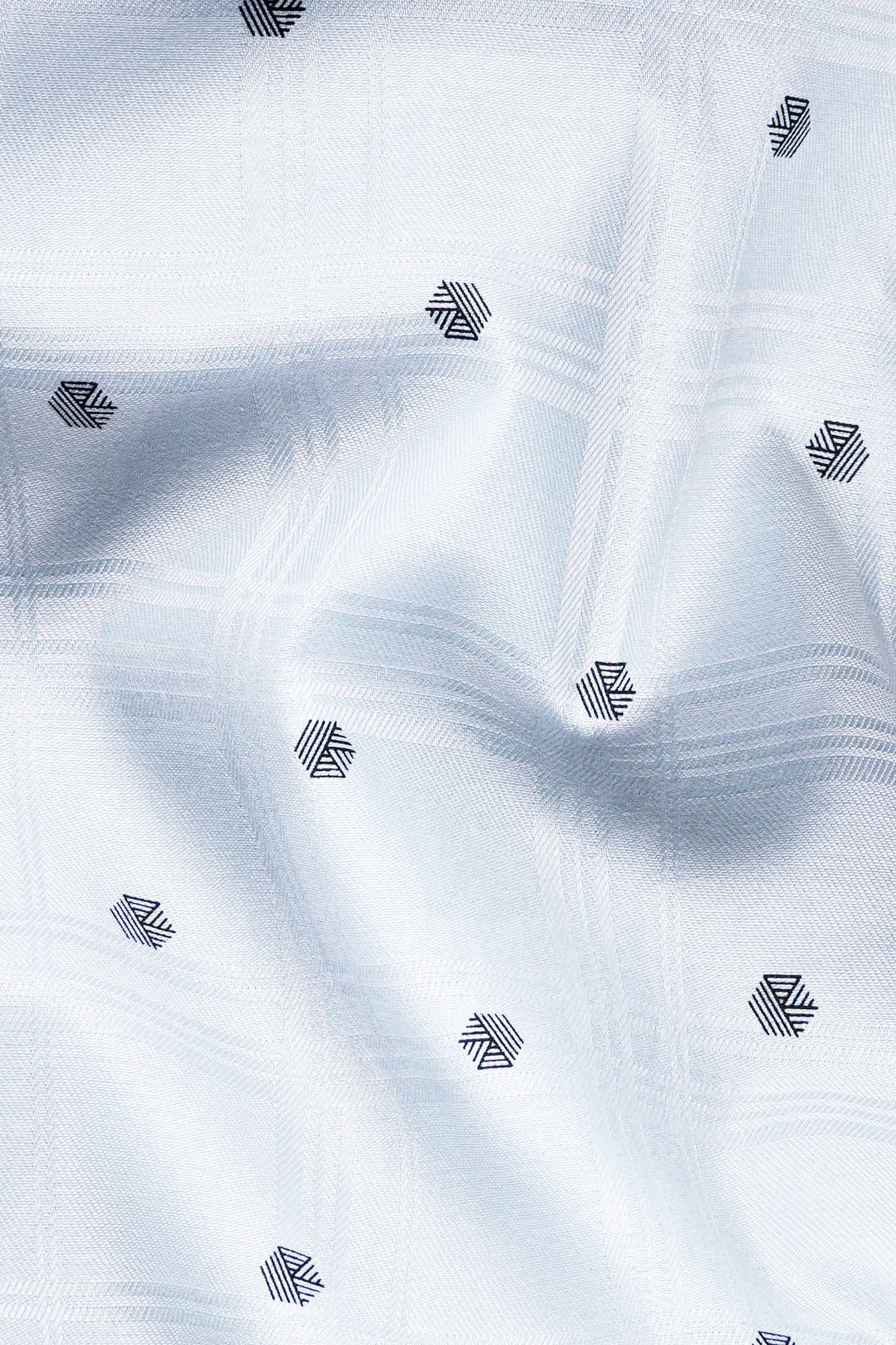 Botticelli Blue Dobby Textured Premium Giza Cotton Shirt