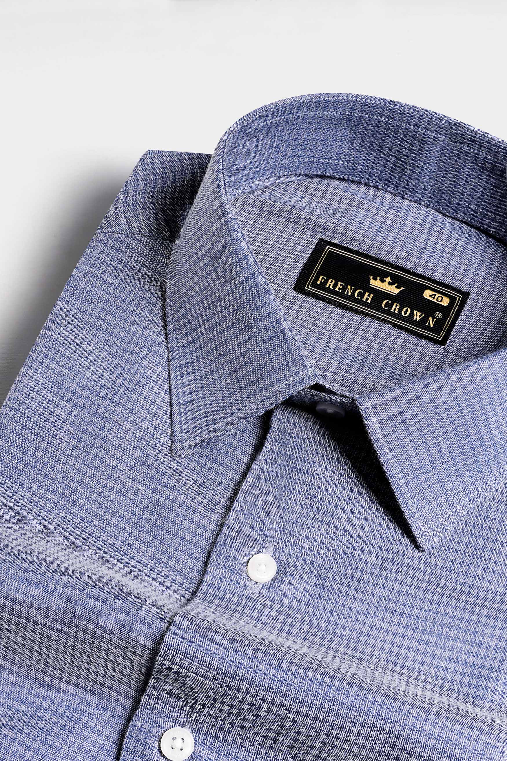 Cadet Blue Houndstooth Shirt