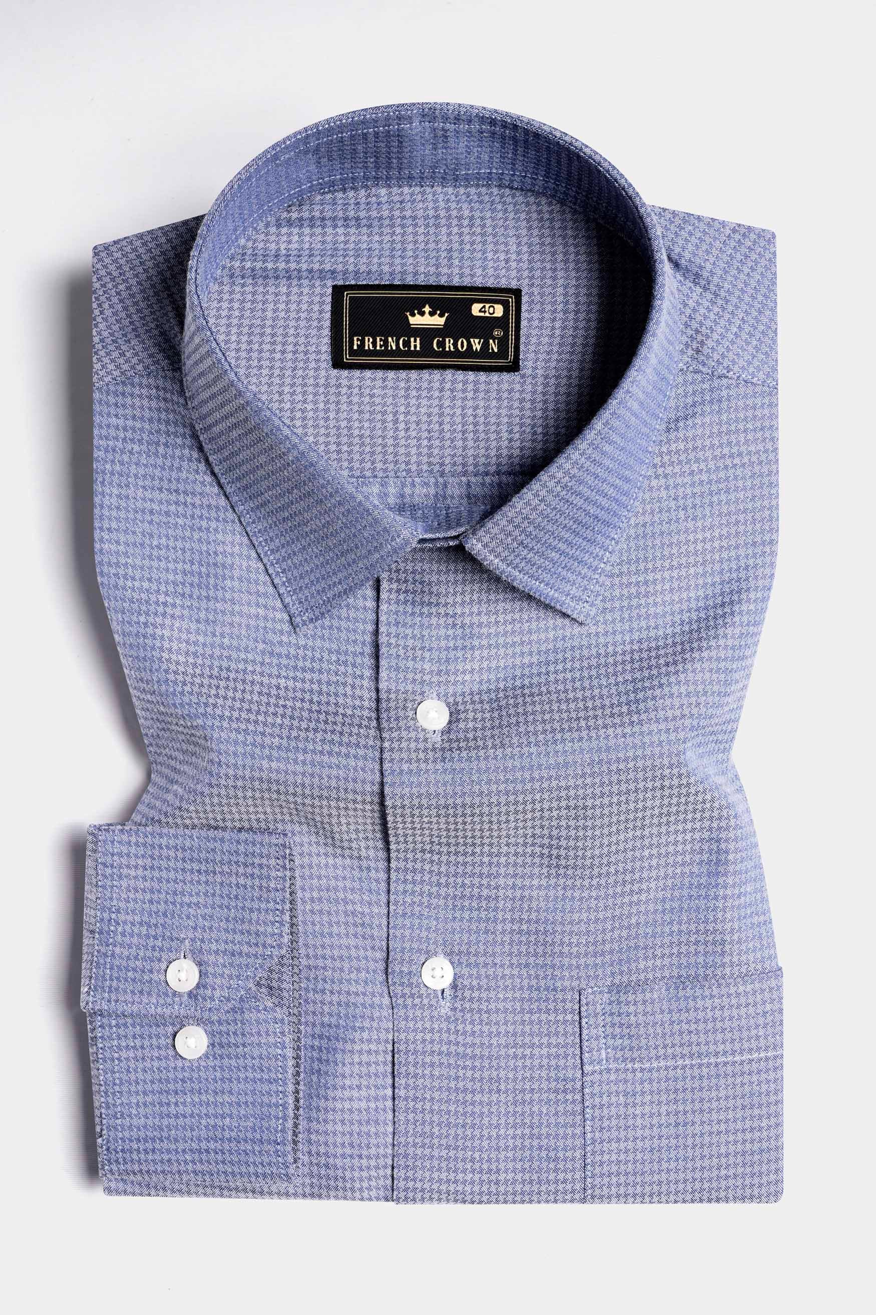Cadet Blue Houndstooth Shirt