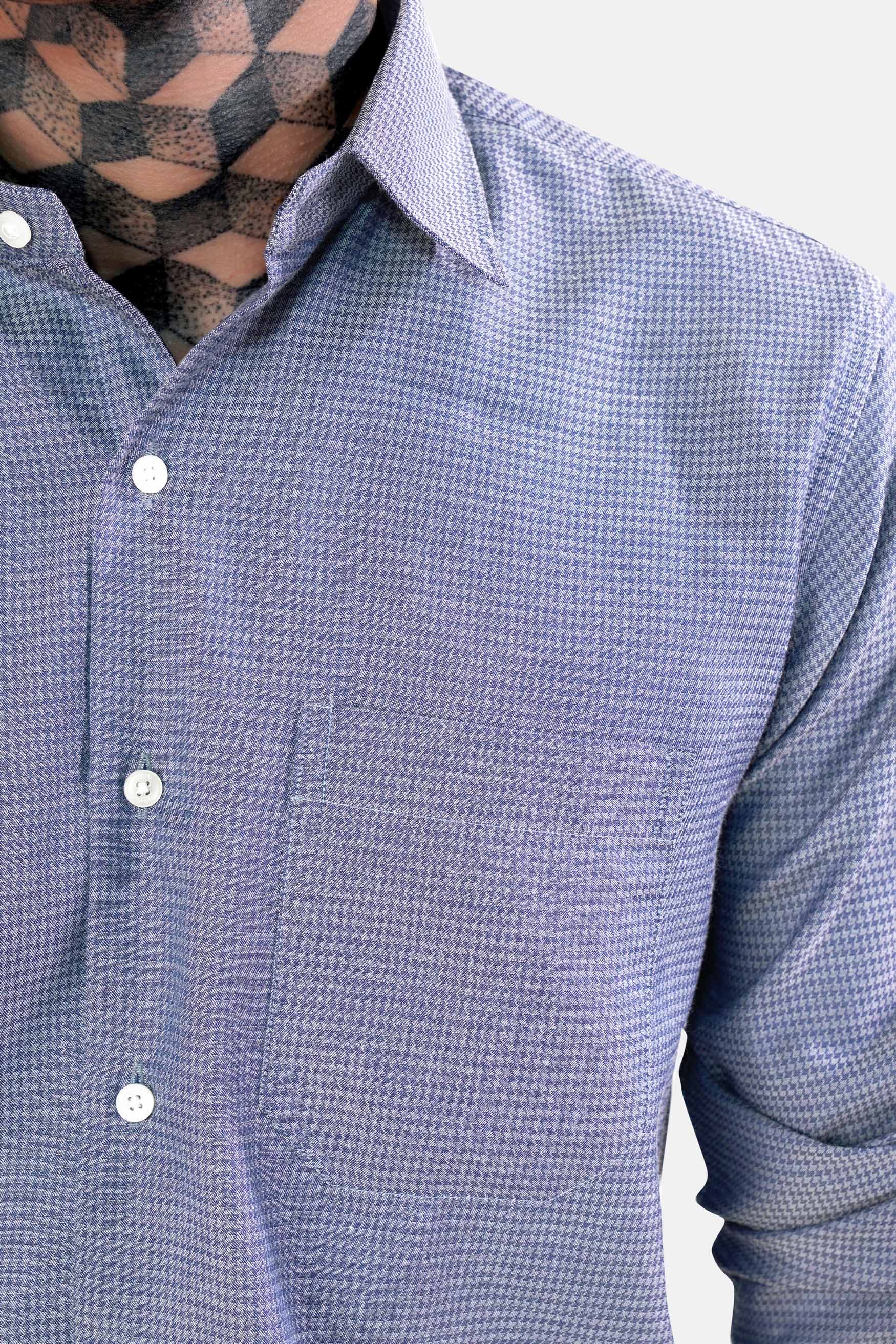 Cadet Blue Houndstooth Shirt