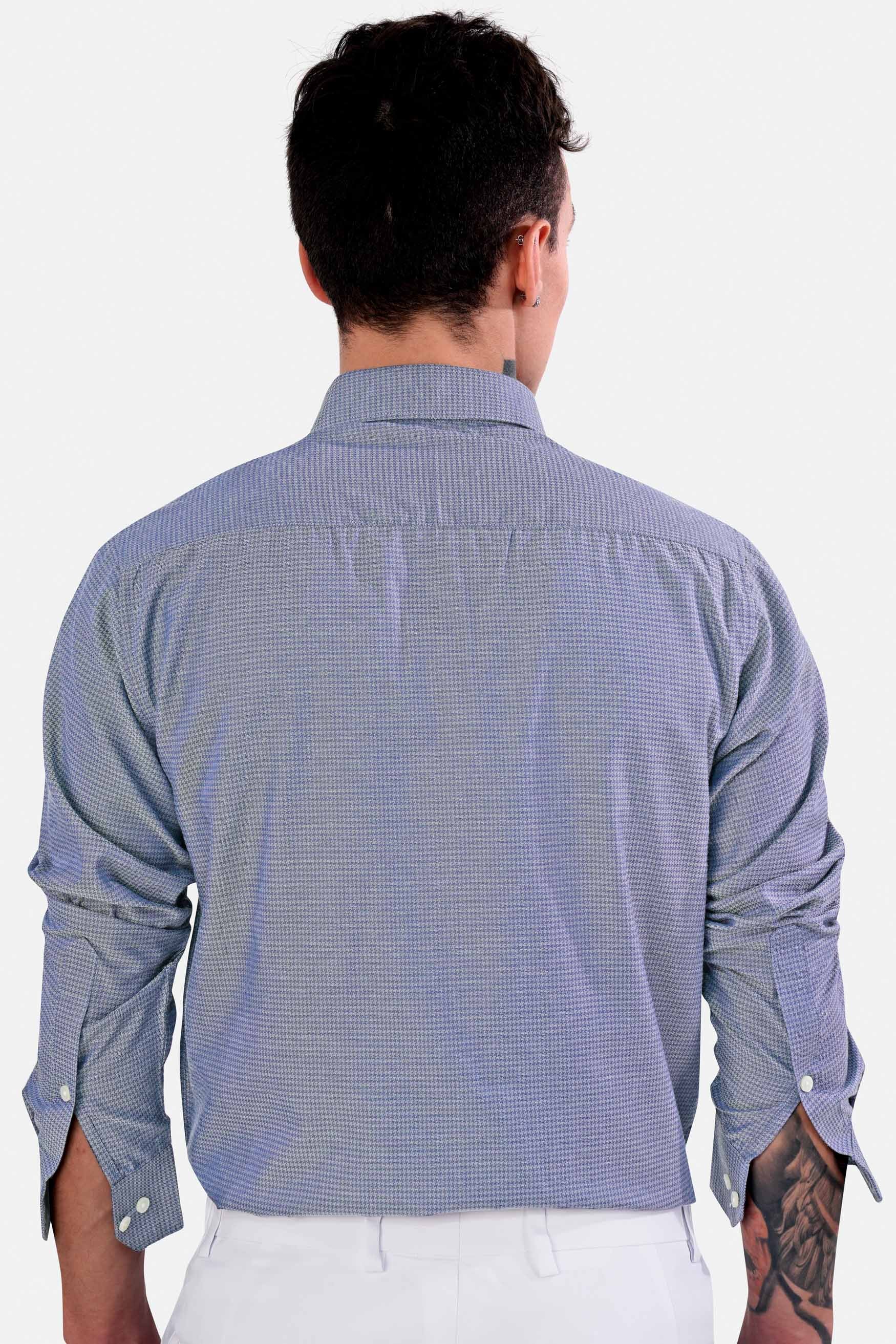 Cadet Blue Houndstooth Button Down Shirt
