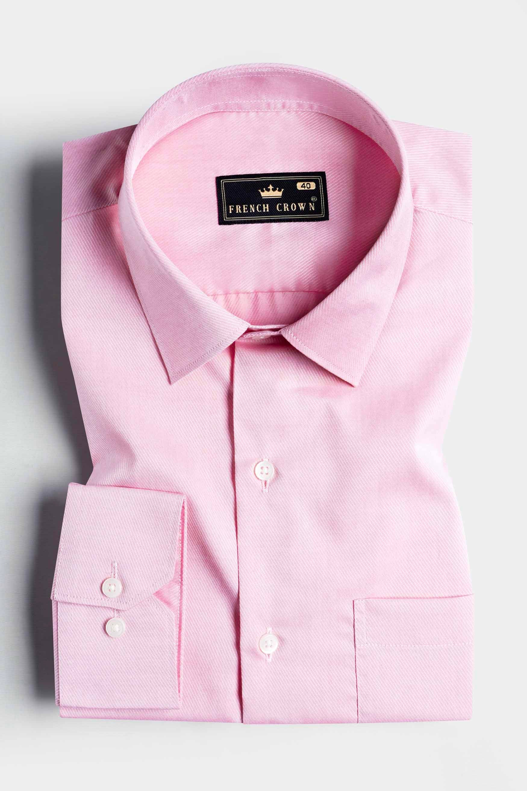 Pastel Pink Twill Premium Cotton Shirt