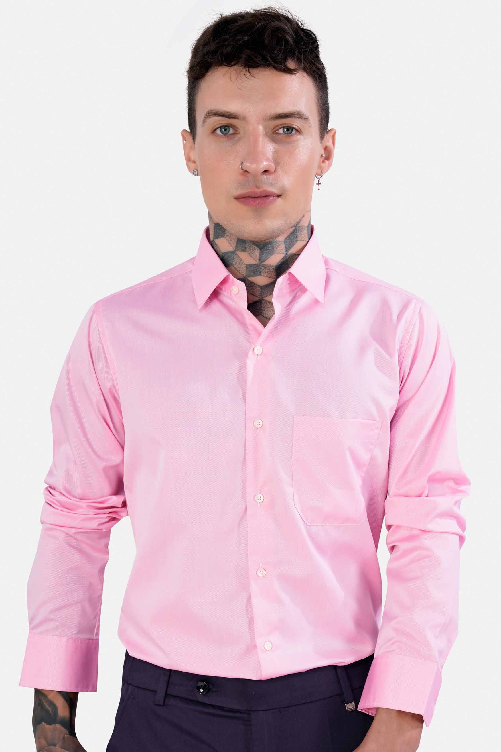 Pastel Pink Twill Premium Cotton Shirt