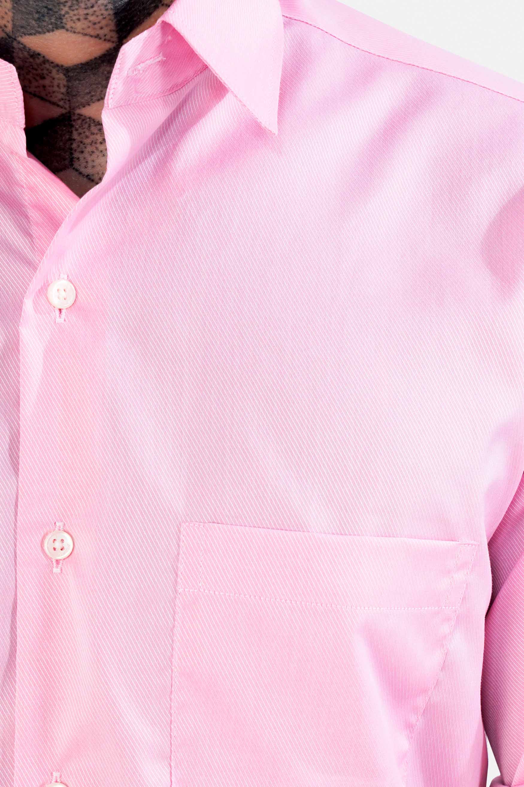 Pastel Pink Twill Premium Cotton Shirt
