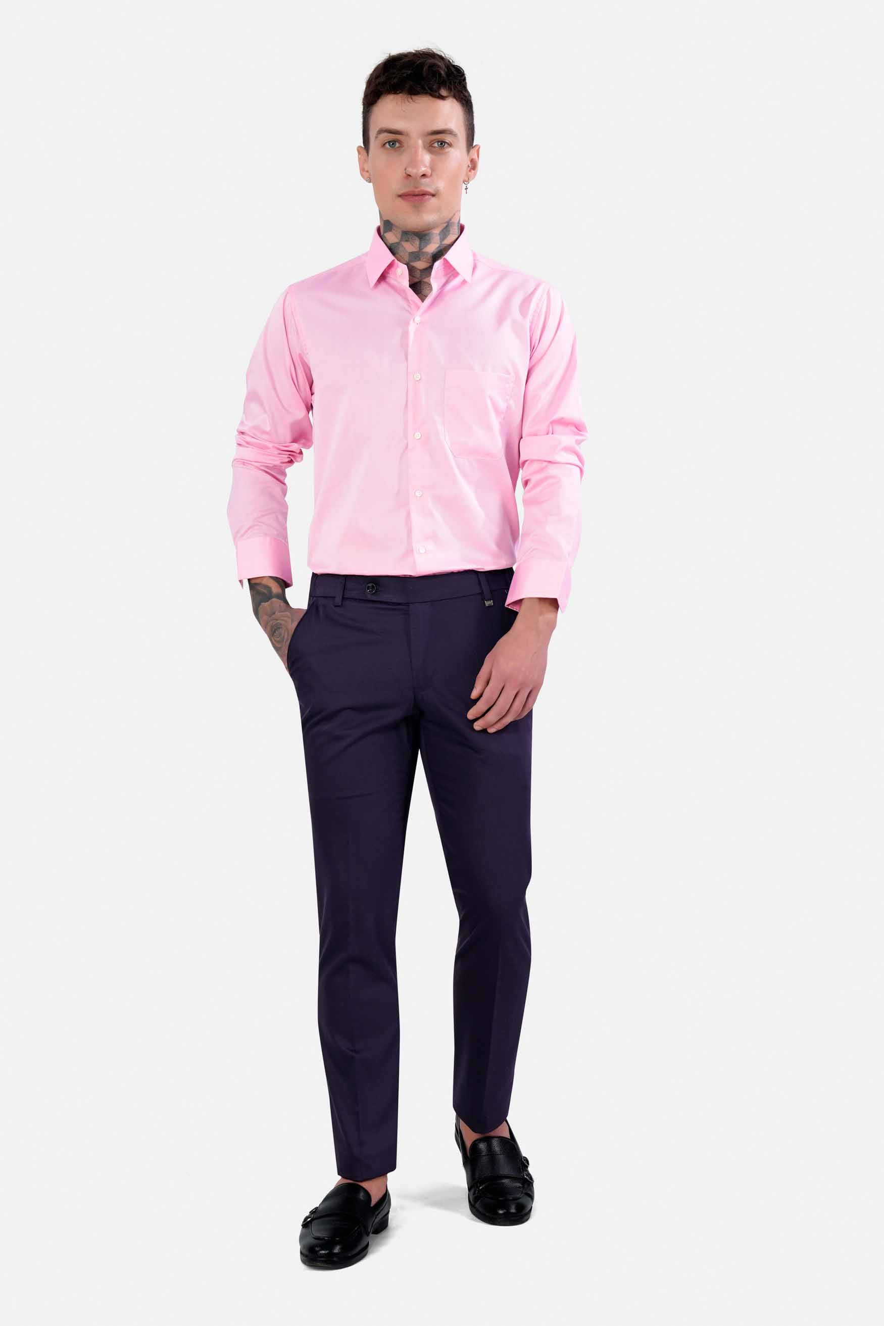 Pastel Pink Twill Premium Cotton Shirt
