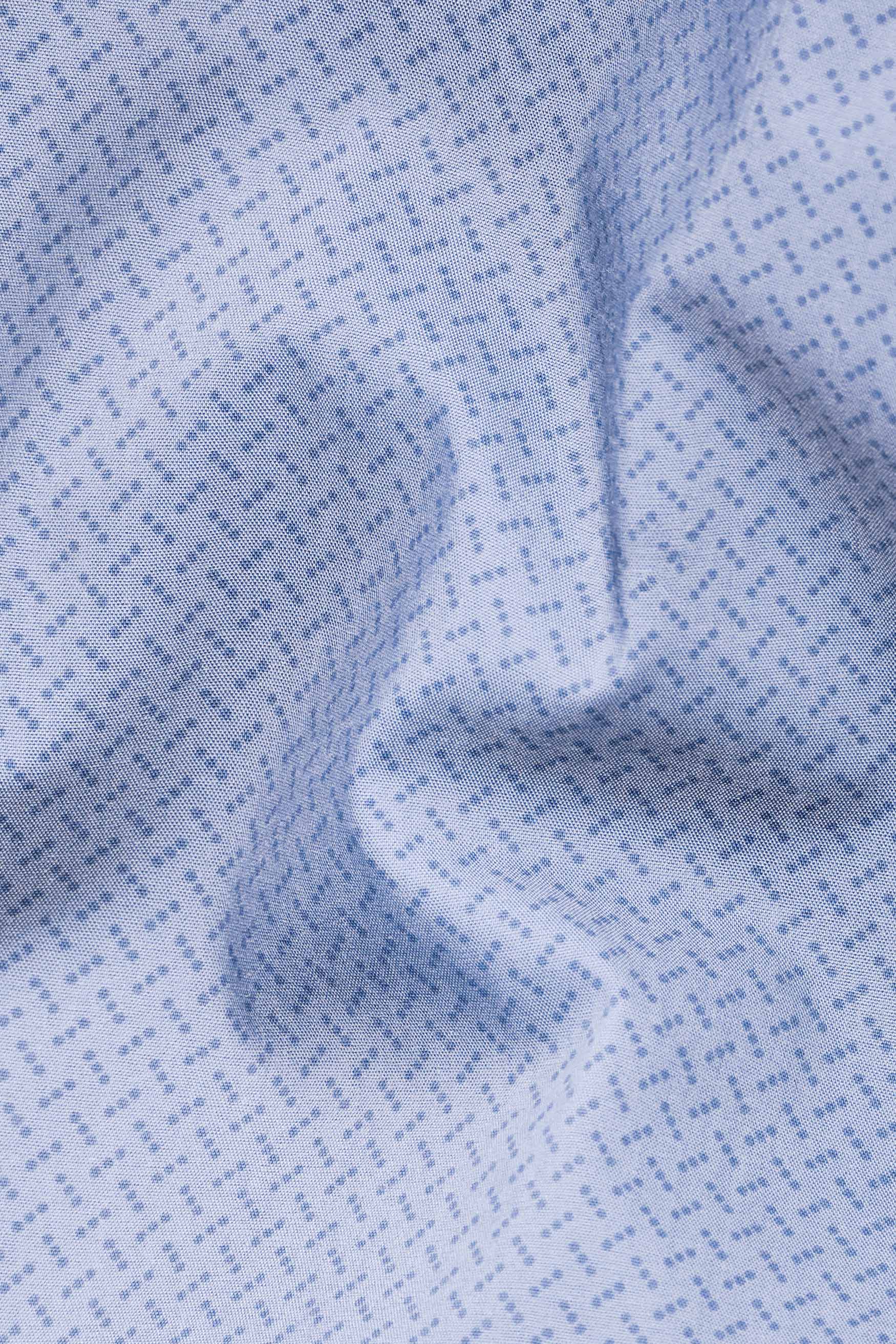 Cloudy Blue and Glaucous Blue Premium Cotton Shirt