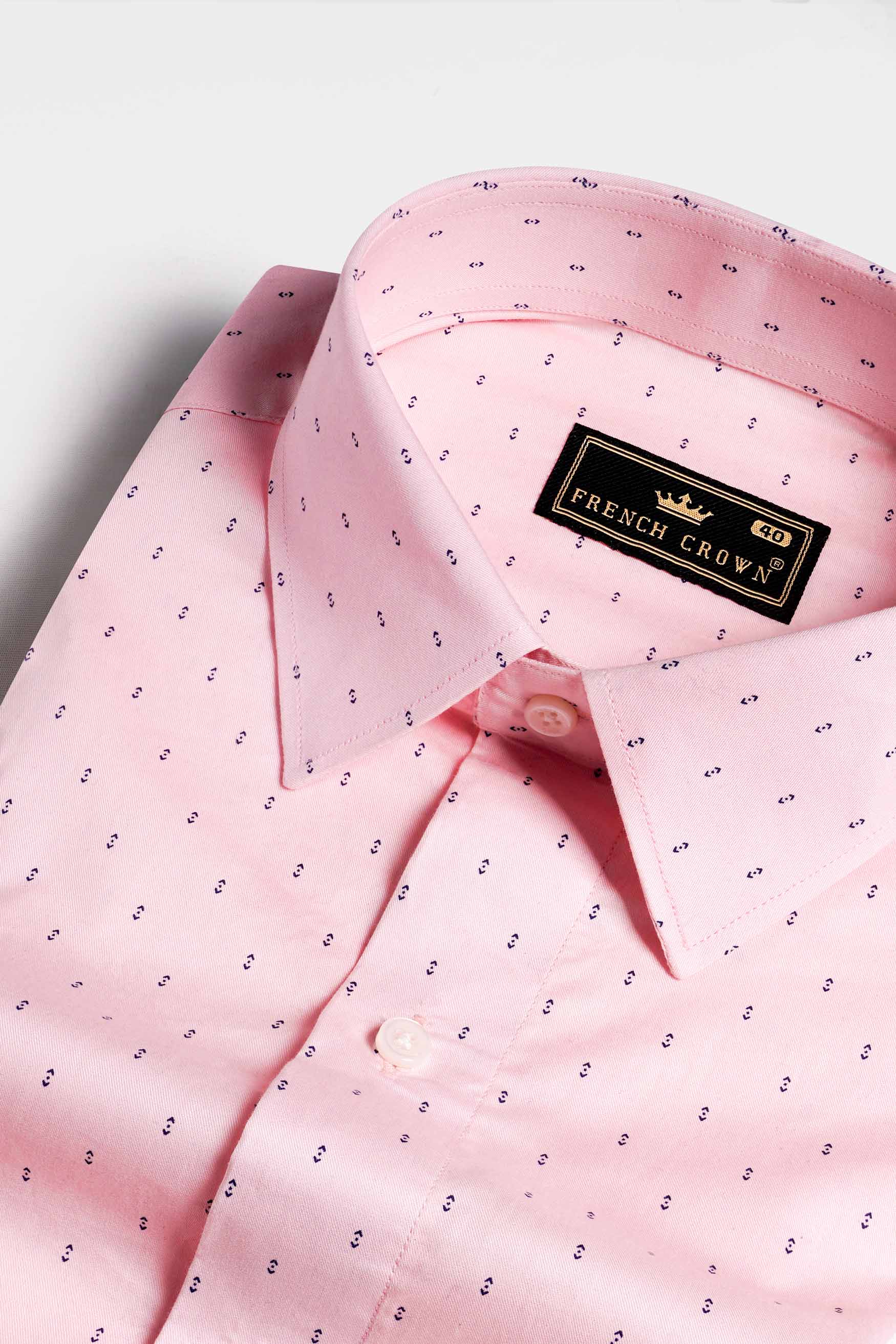 Thistle Pink Printed Twill Premium Cotton Shirt