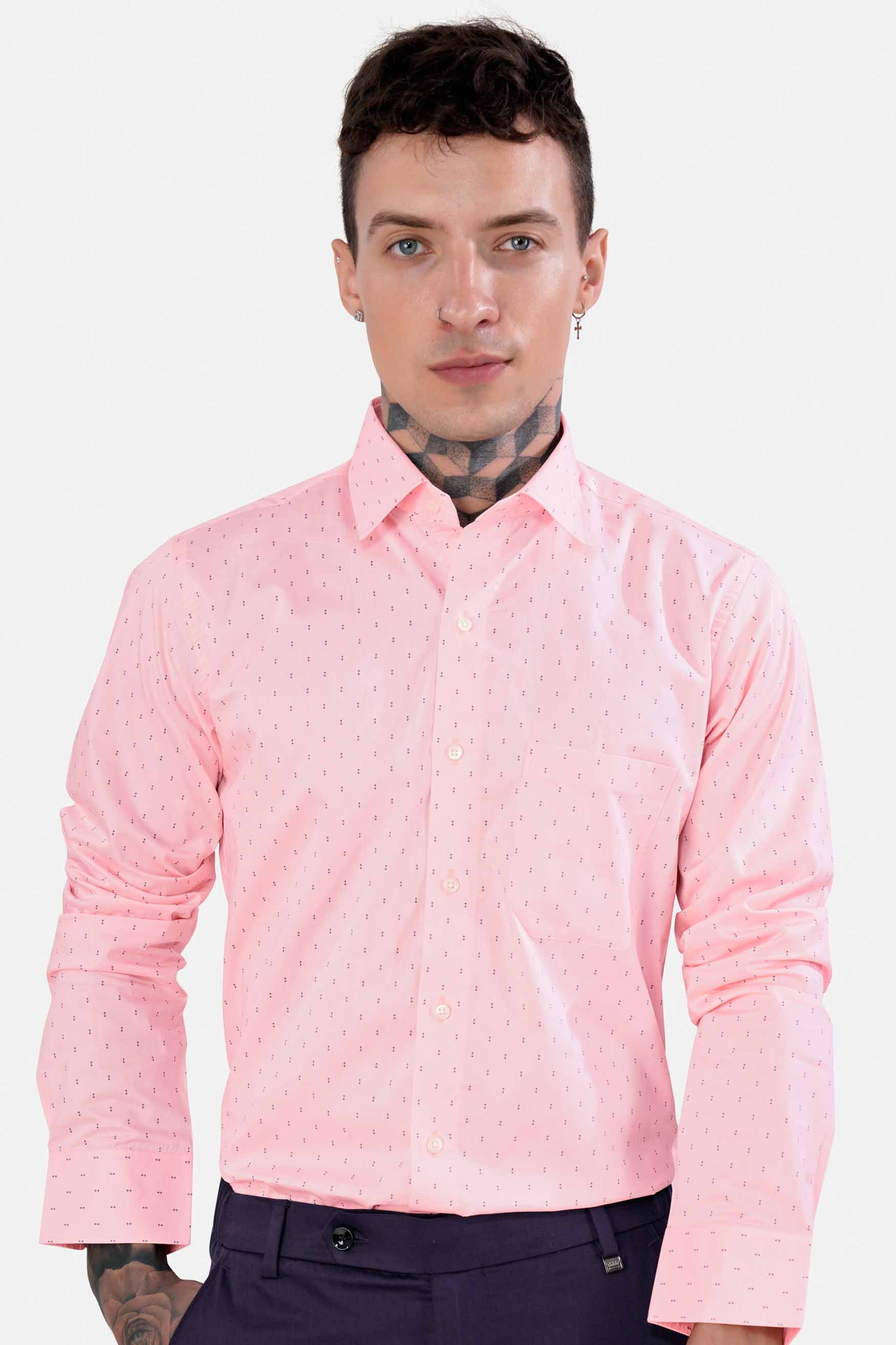 Thistle Pink Printed Twill Premium Cotton Shirt