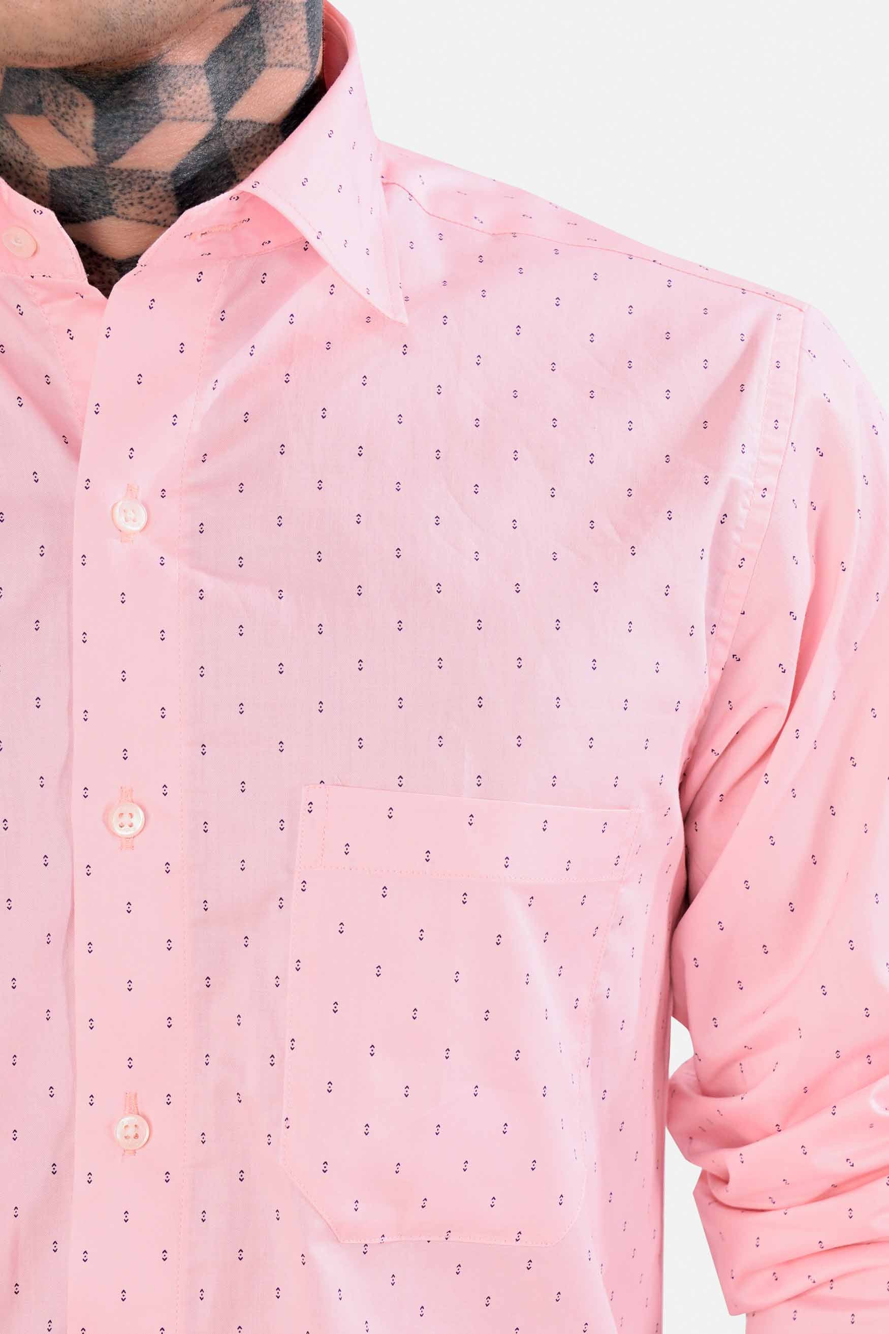 Thistle Pink Printed Twill Premium Cotton Shirt
