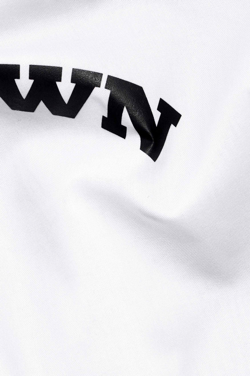 Bright White Brand Name Patchwork Royal Oxford Designer Shirt