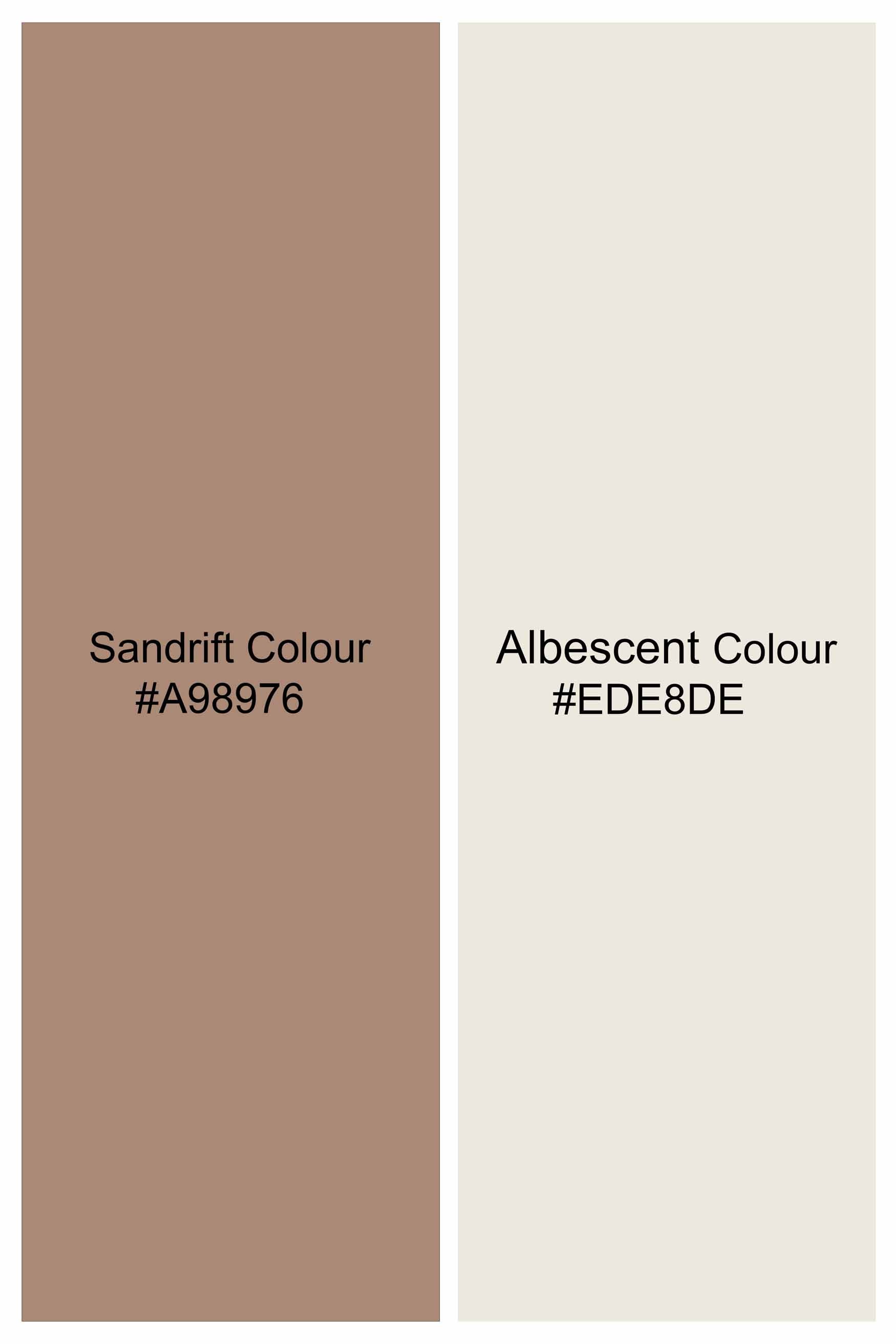 Sandrift Brown Embroidered Luxurious Linen Designer Kurta Shirt