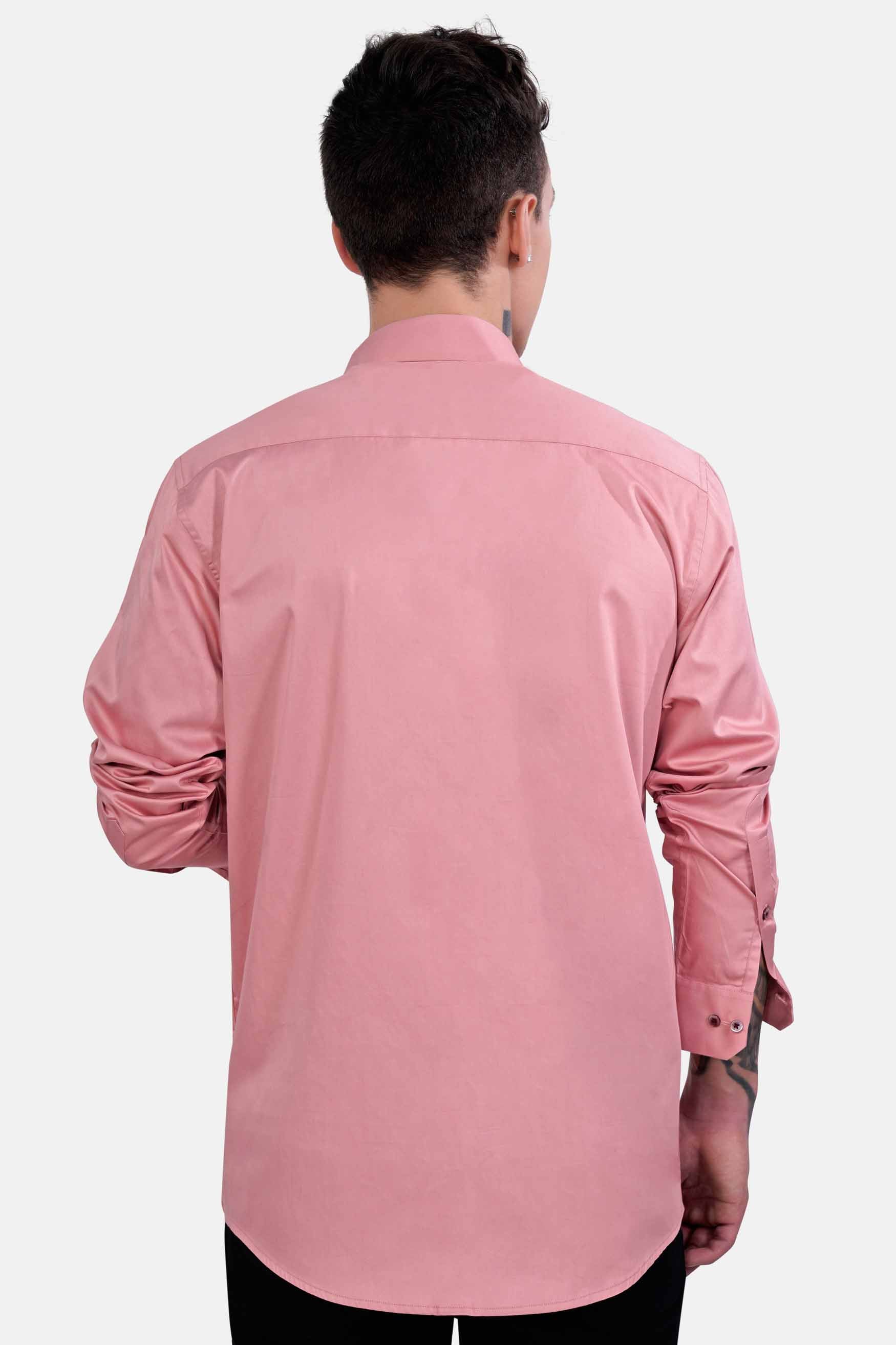 Kawai Pink Half Deer and Half Floral Embroidered Super Soft Premium Cotton Designer Shirt