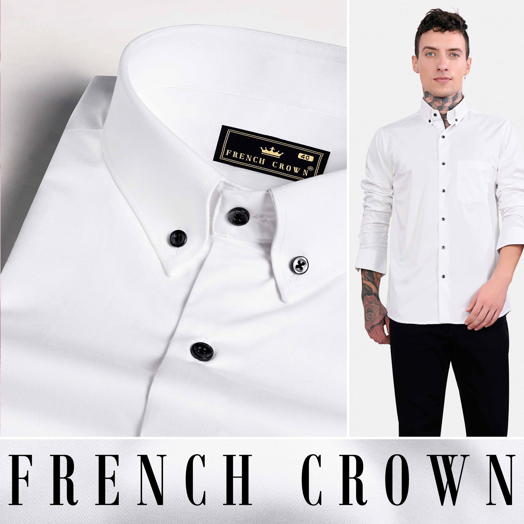 Bright White Formal Textured Premium Cotton ButtonDown Shirt For Men