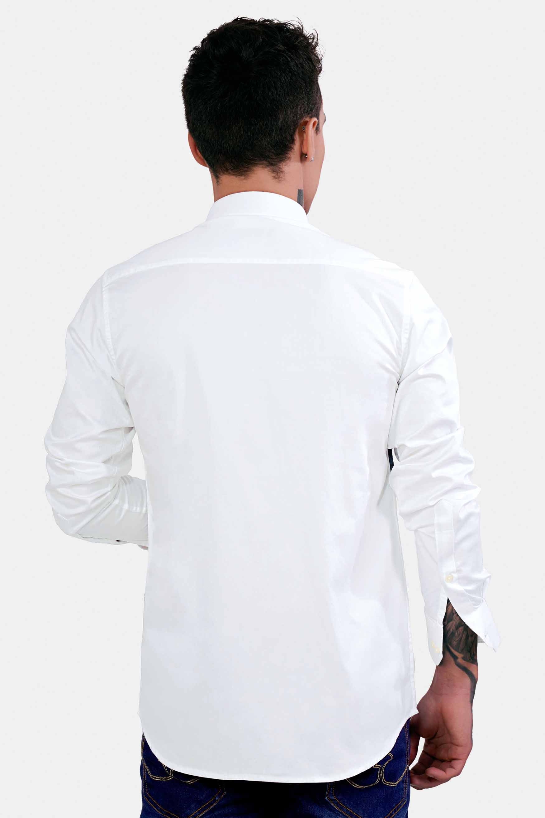Bright White with Multicolour Checkered Subtle Sheen Super Soft Premium Cotton Designer Shirt