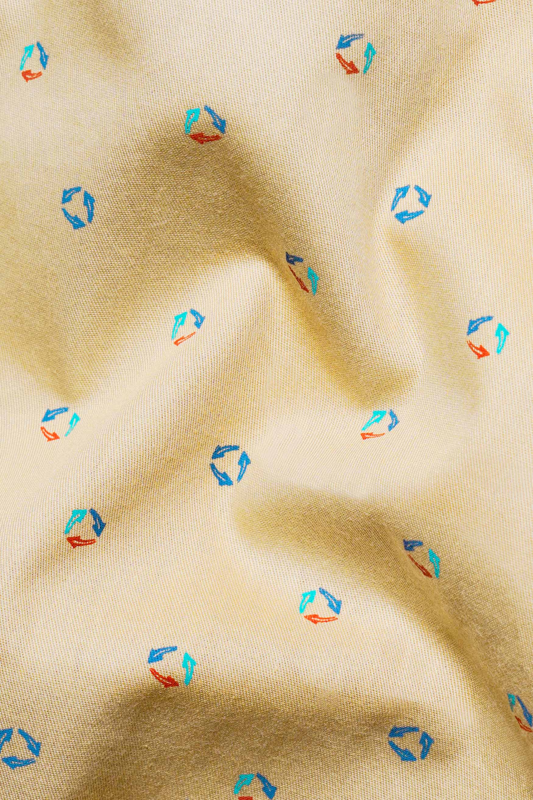 Burly Brown Printed Royal Oxford Button Down Shirt