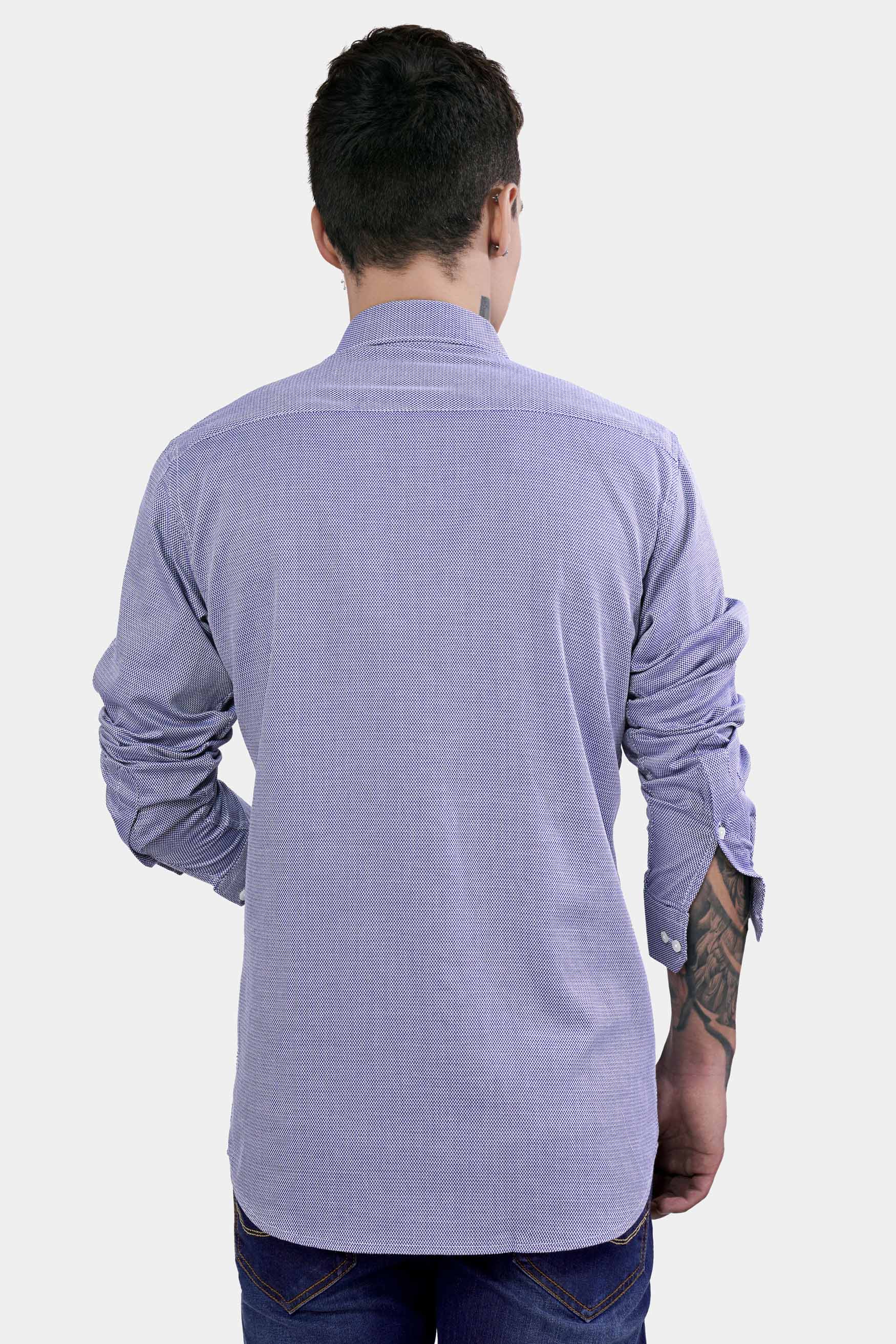 Yonder Blue Dobby Textured Premium Giza Cotton Shirt