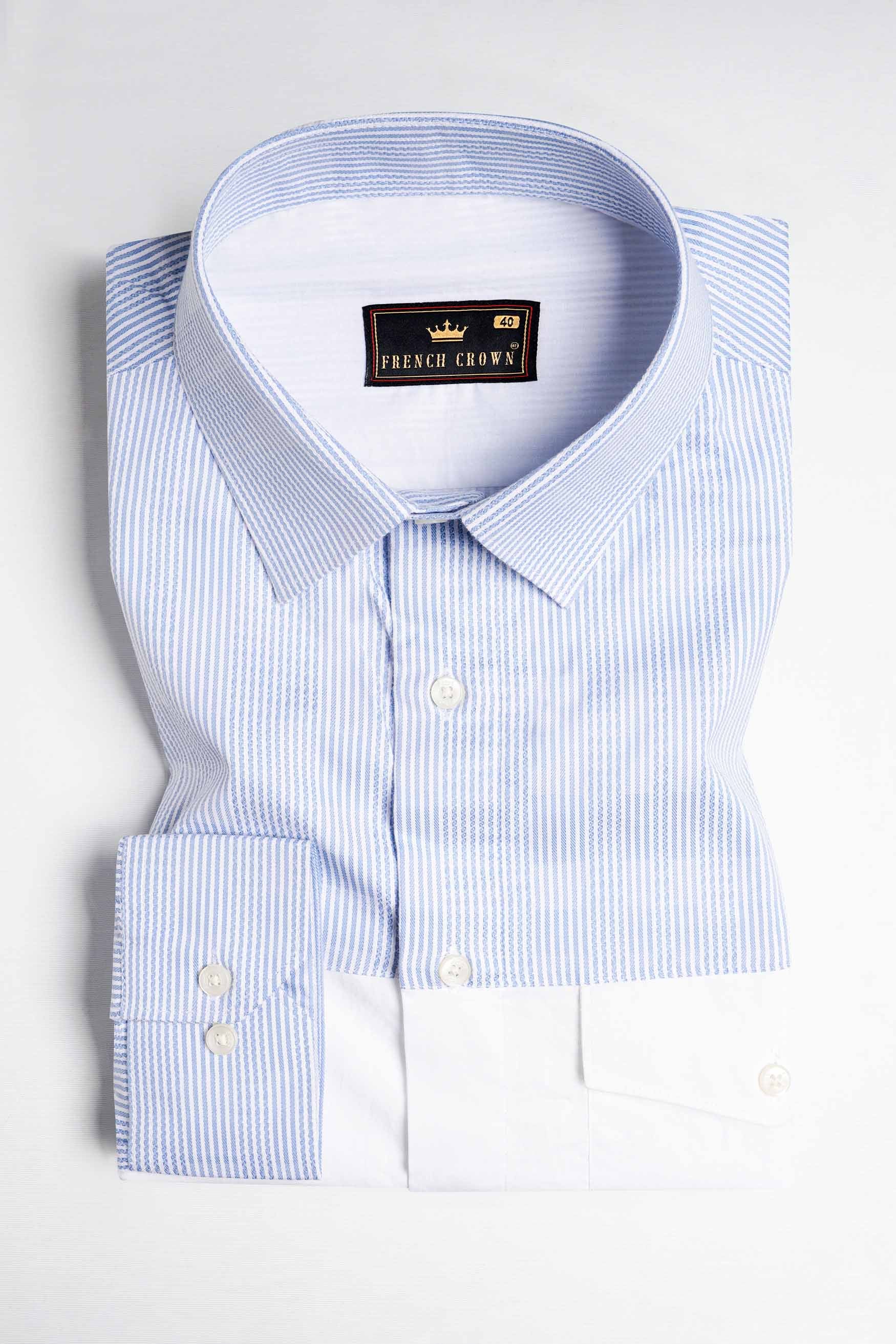 Chetwode Blue Striped and Bright White Striped Premium Cotton Designer Shirt 11398-P134-38, 11398-P134-H-38, 11398-P134-39, 11398-P134-H-39, 11398-P134-40, 11398-P134-H-40, 11398-P134-42, 11398-P134-H-42, 11398-P134-44, 11398-P134-H-44, 11398-P134-46, 11398-P134-H-46, 11398-P134-48, 11398-P134-H-48, 11398-P134-50, 11398-P134-H-50, 11398-P134-52, 11398-P134-H-52
