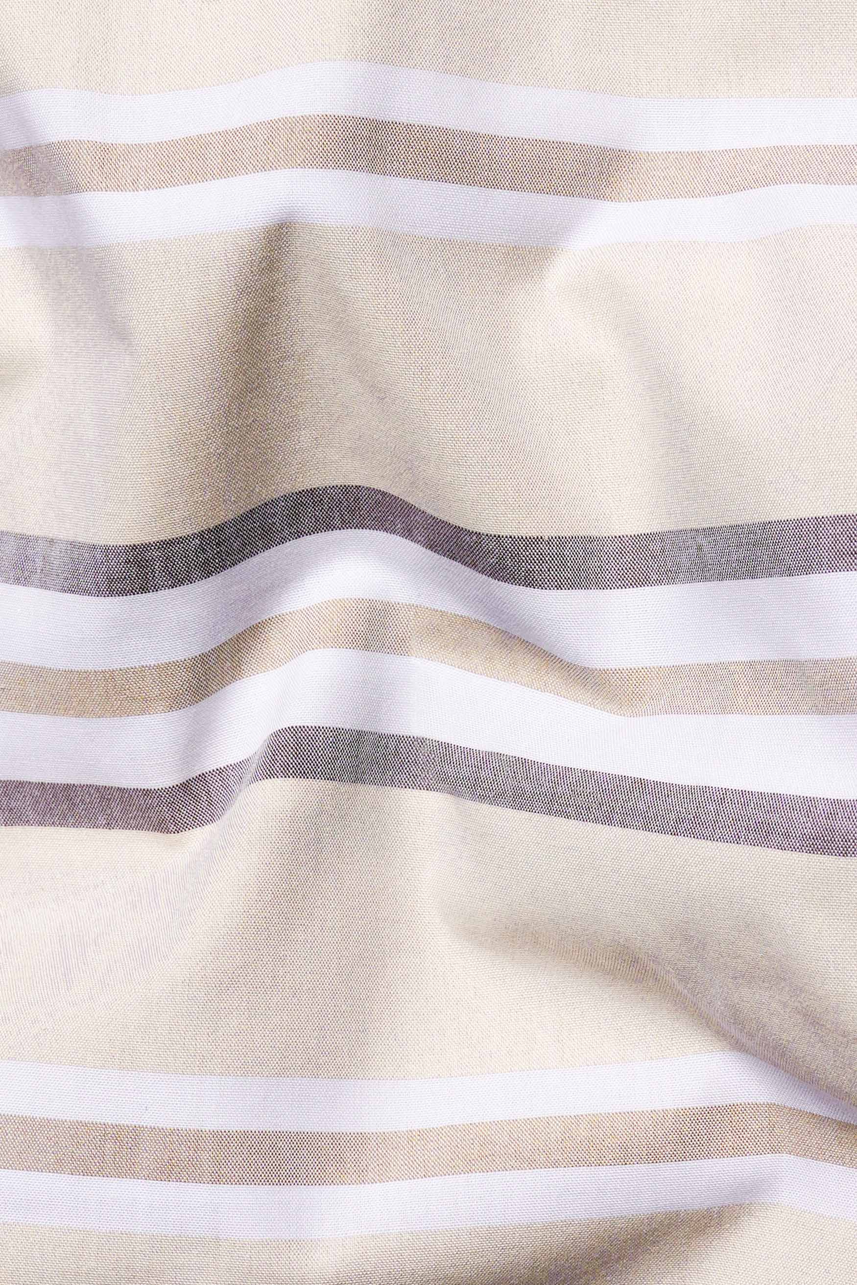 Zorba Brown and White Striped Royal Oxford Shirt