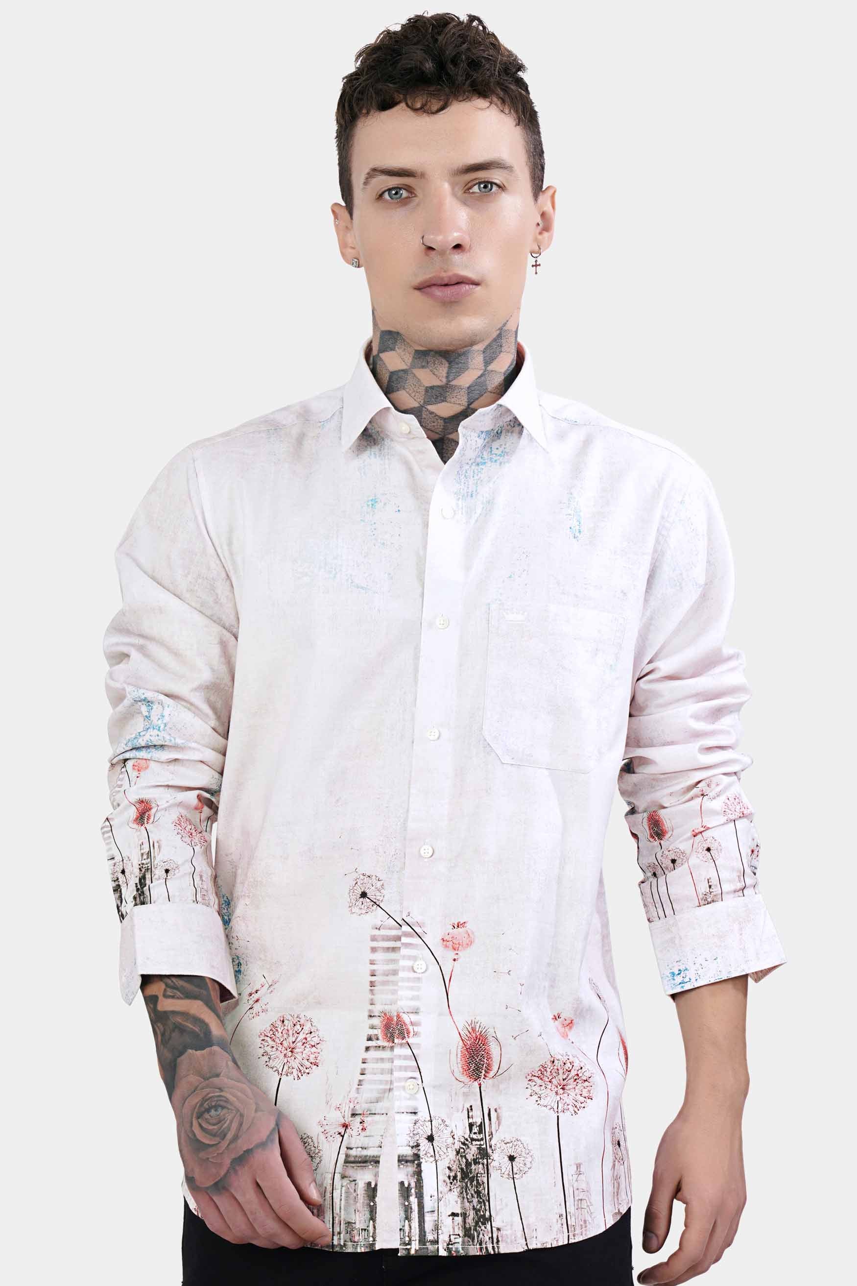 Bon Jour Gray Floral Printed Subtle Sheen Super Soft Premium Cotton Shirt 11415-38, 11415-H-38, 11415-39, 11415-H-39, 11415-40, 11415-H-40, 11415-42, 11415-H-42, 11415-44, 11415-H-44, 11415-46, 11415-H-46, 11415-48, 11415-H-48, 11415-50, 11415-H-50, 11415-52, 11415-H-52