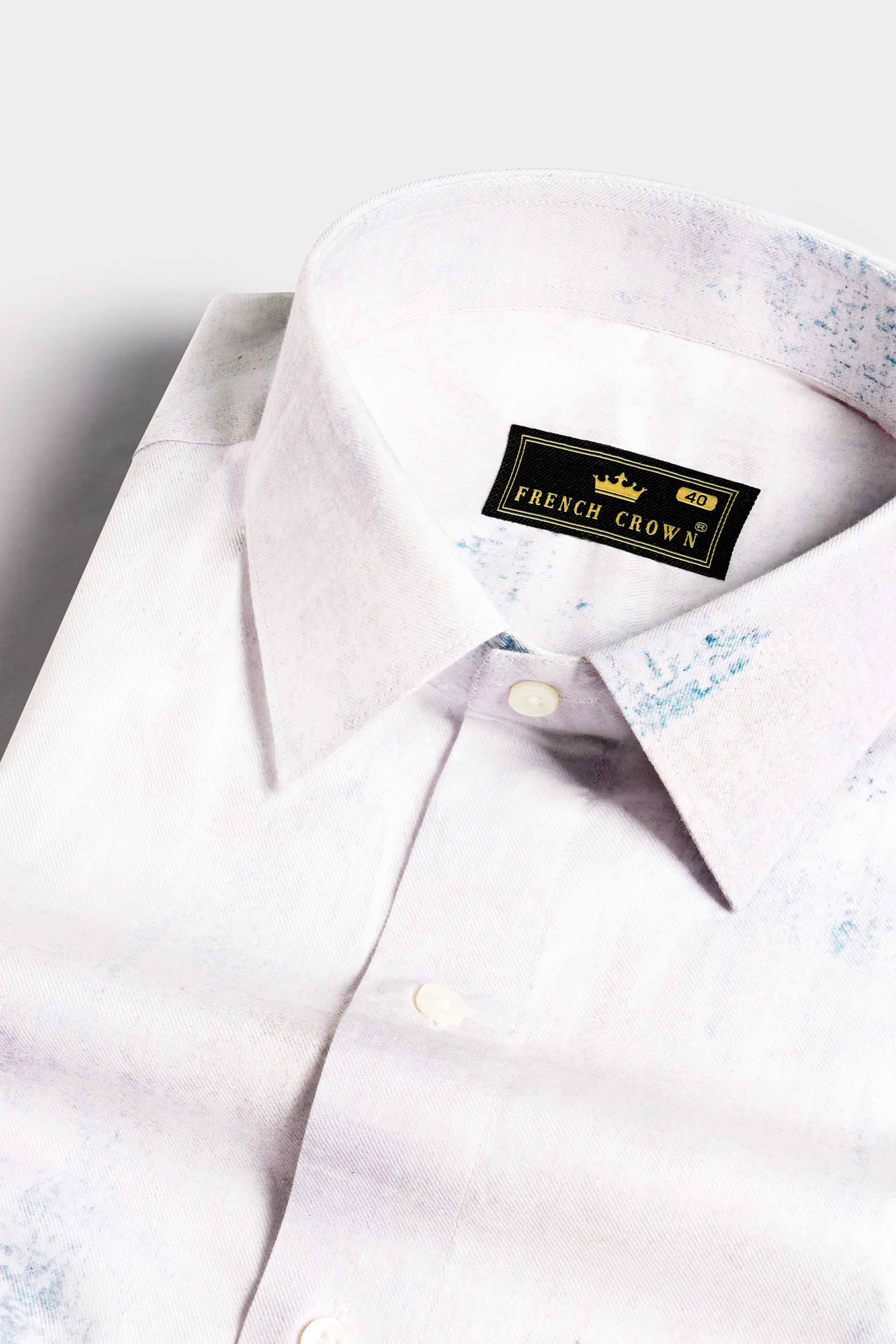 Bon Jour Gray Floral Printed Subtle Sheen Super Soft Premium Cotton Shirt