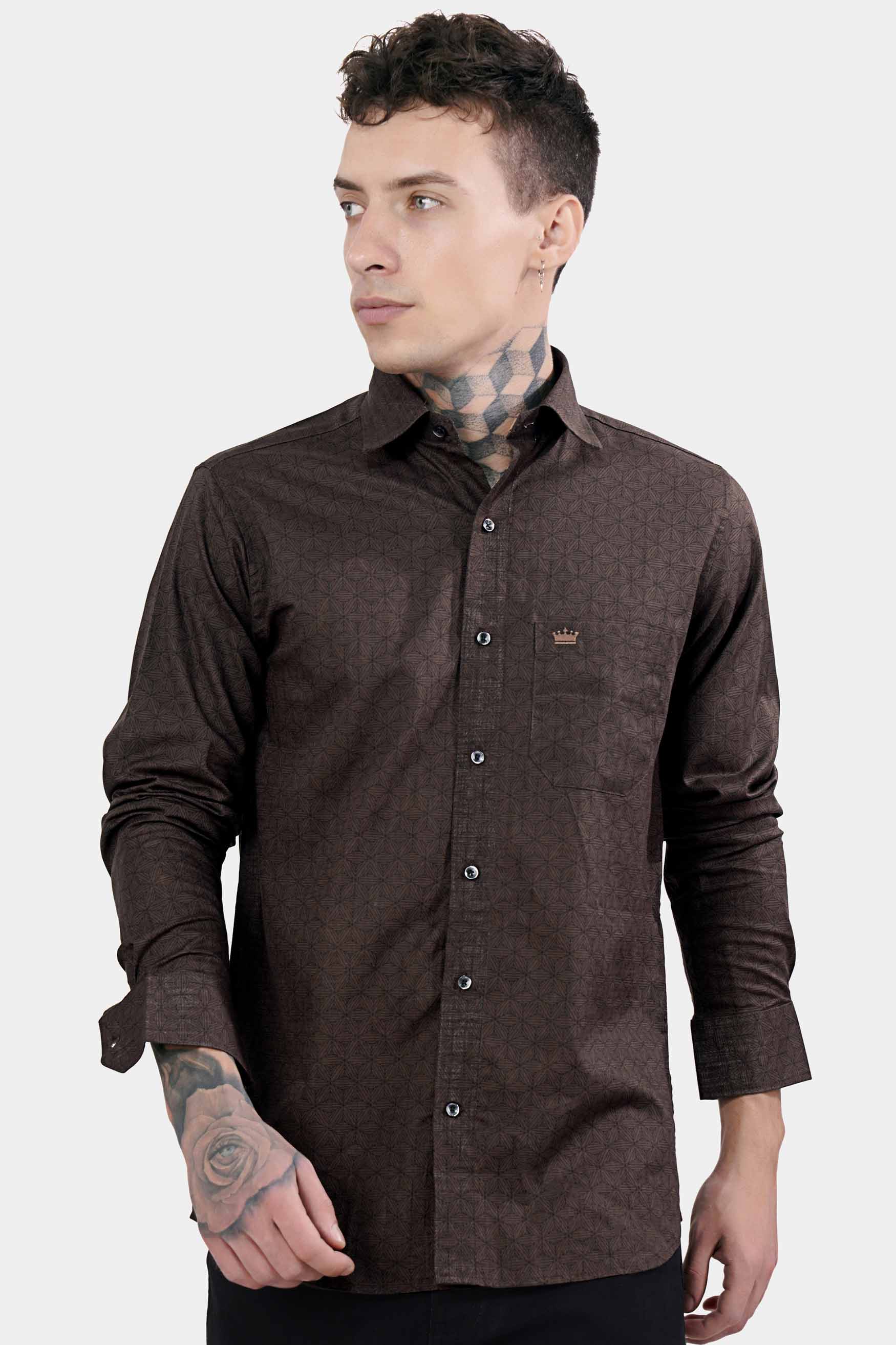 Bistre Brown Chambray Shirt