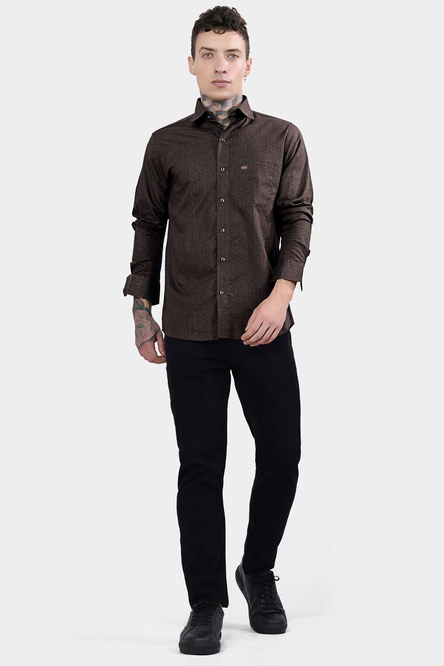 Bistre Brown Chambray Shirt