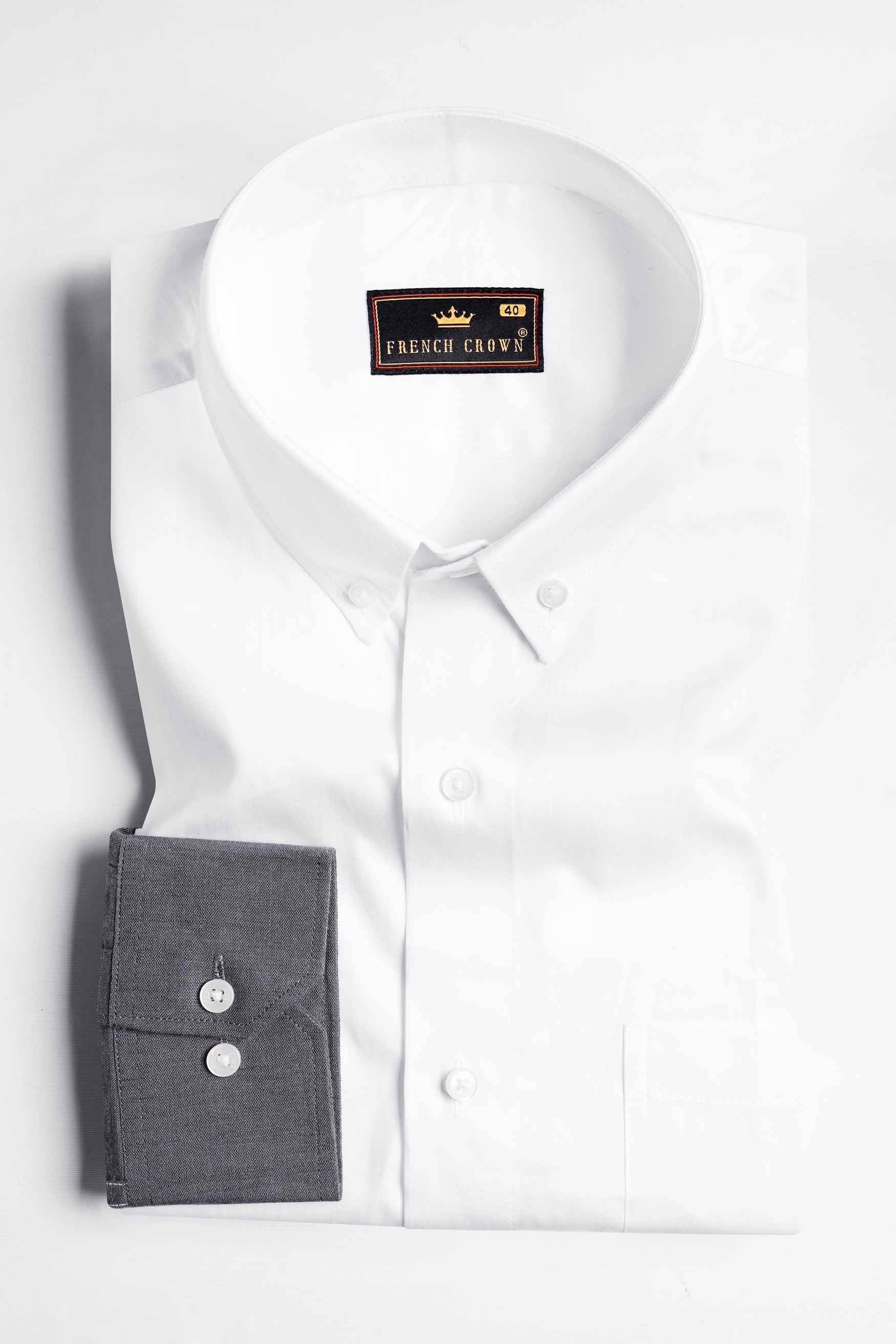 Bright White with Gravel Gray Subtle Sheen Super Soft Premium Cotton Designer Shirt 11422-BD-P191-38, 11422-BD-P191-H-38, 11422-BD-P191-39, 11422-BD-P191-H-39, 11422-BD-P191-40, 11422-BD-P191-H-40, 11422-BD-P191-42, 11422-BD-P191-H-42, 11422-BD-P191-44, 11422-BD-P191-H-44, 11422-BD-P191-46, 11422-BD-P191-H-46, 11422-BD-P191-48, 11422-BD-P191-H-48, 11422-BD-P191-50, 11422-BD-P191-H-50, 11422-BD-P191-52, 11422-BD-P191-H-52