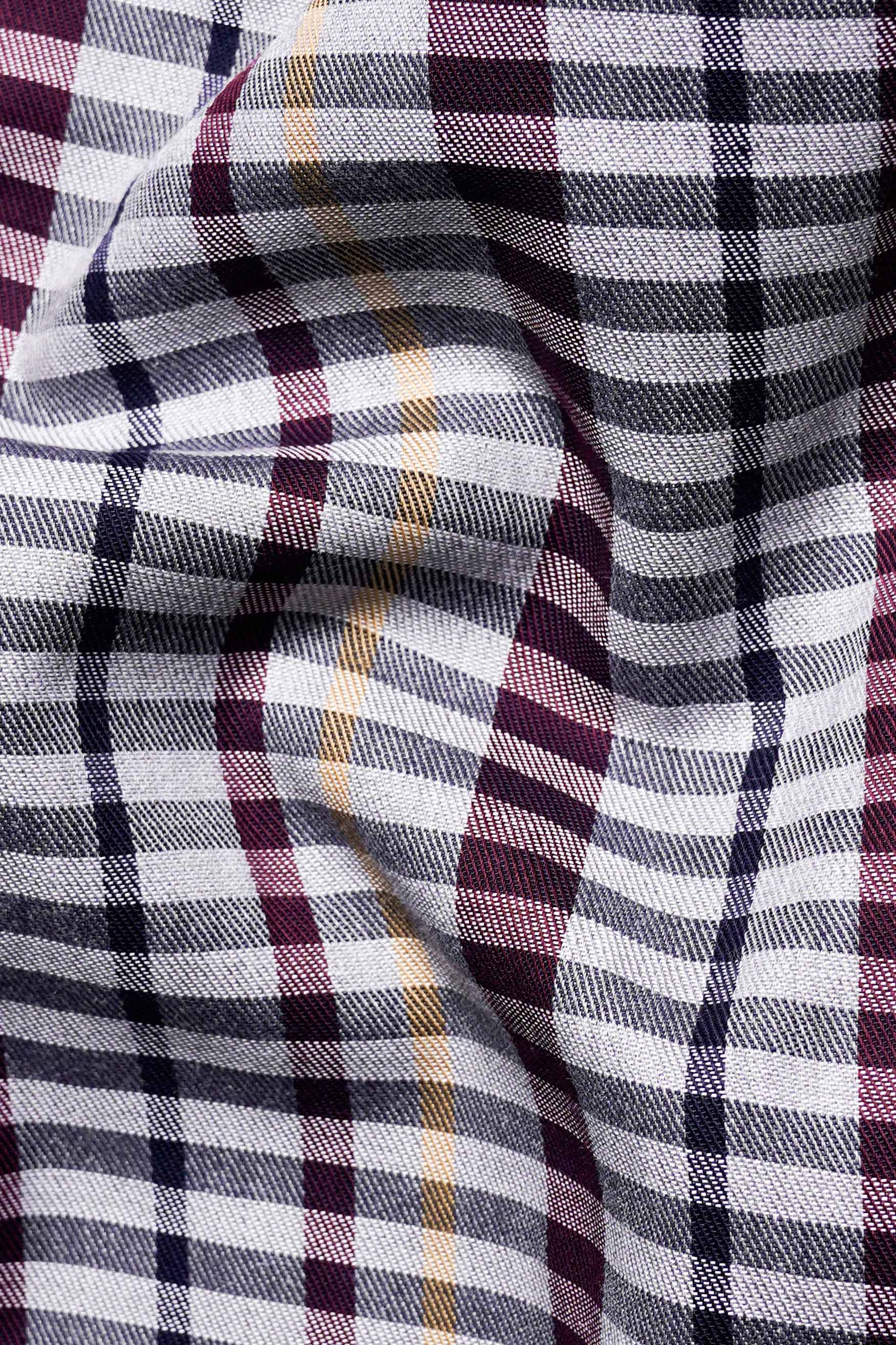 Nickel Gray and Tamarind Maroon Twill Checkered Premium Cotton Shirt